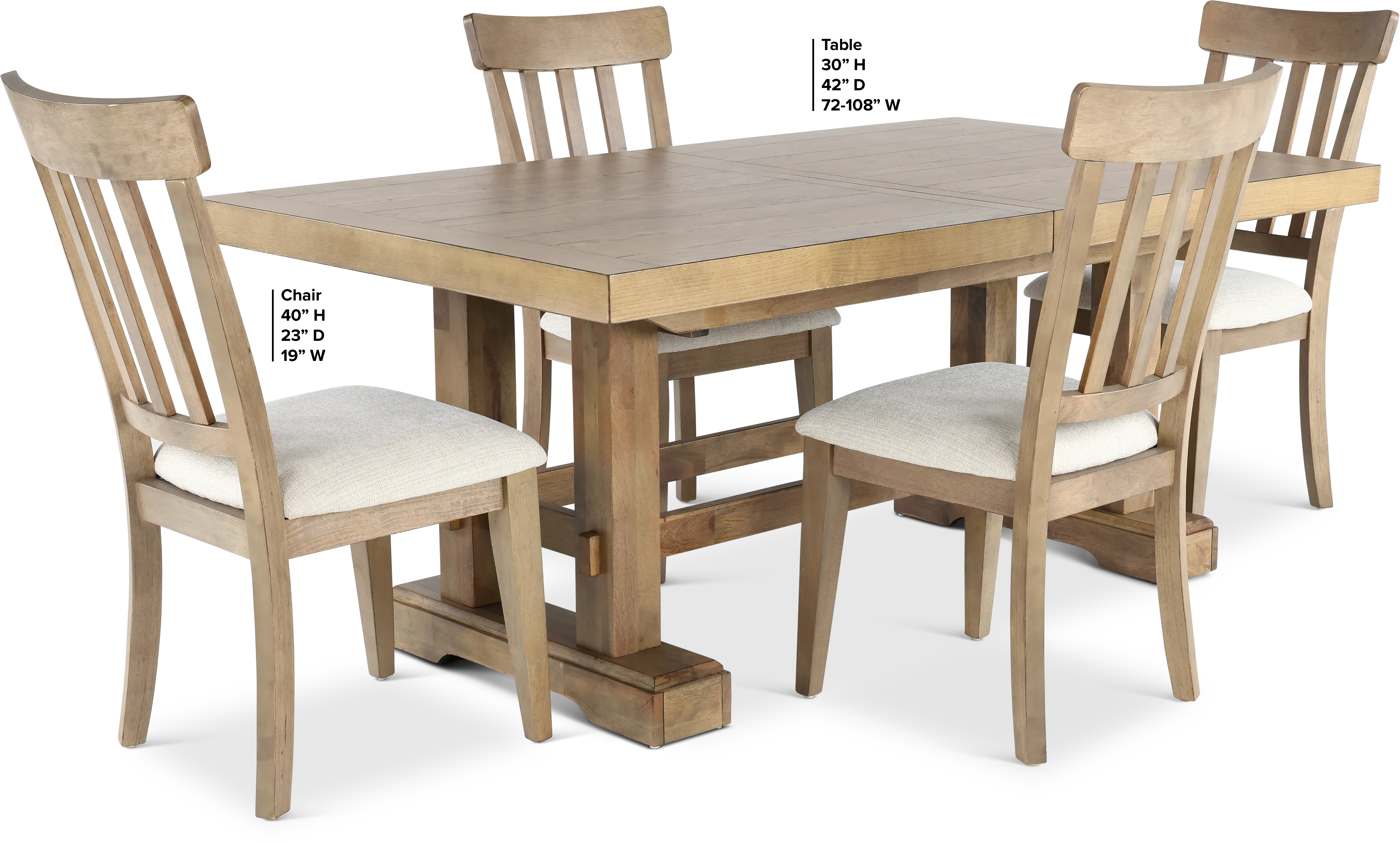Napa Natural 5 Piece Dining Room Set-3