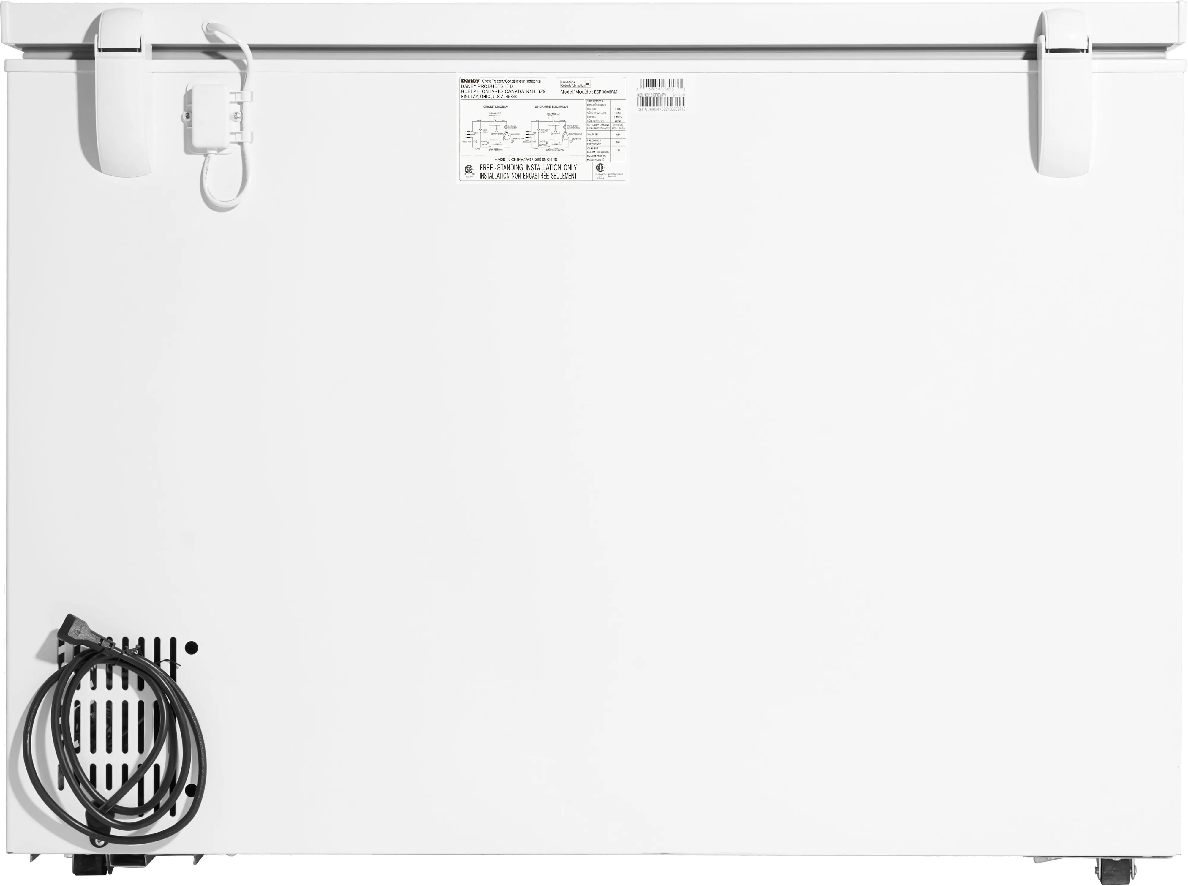 DCF100A6WM Danby 10 cu ft Chest Freezer - White-12