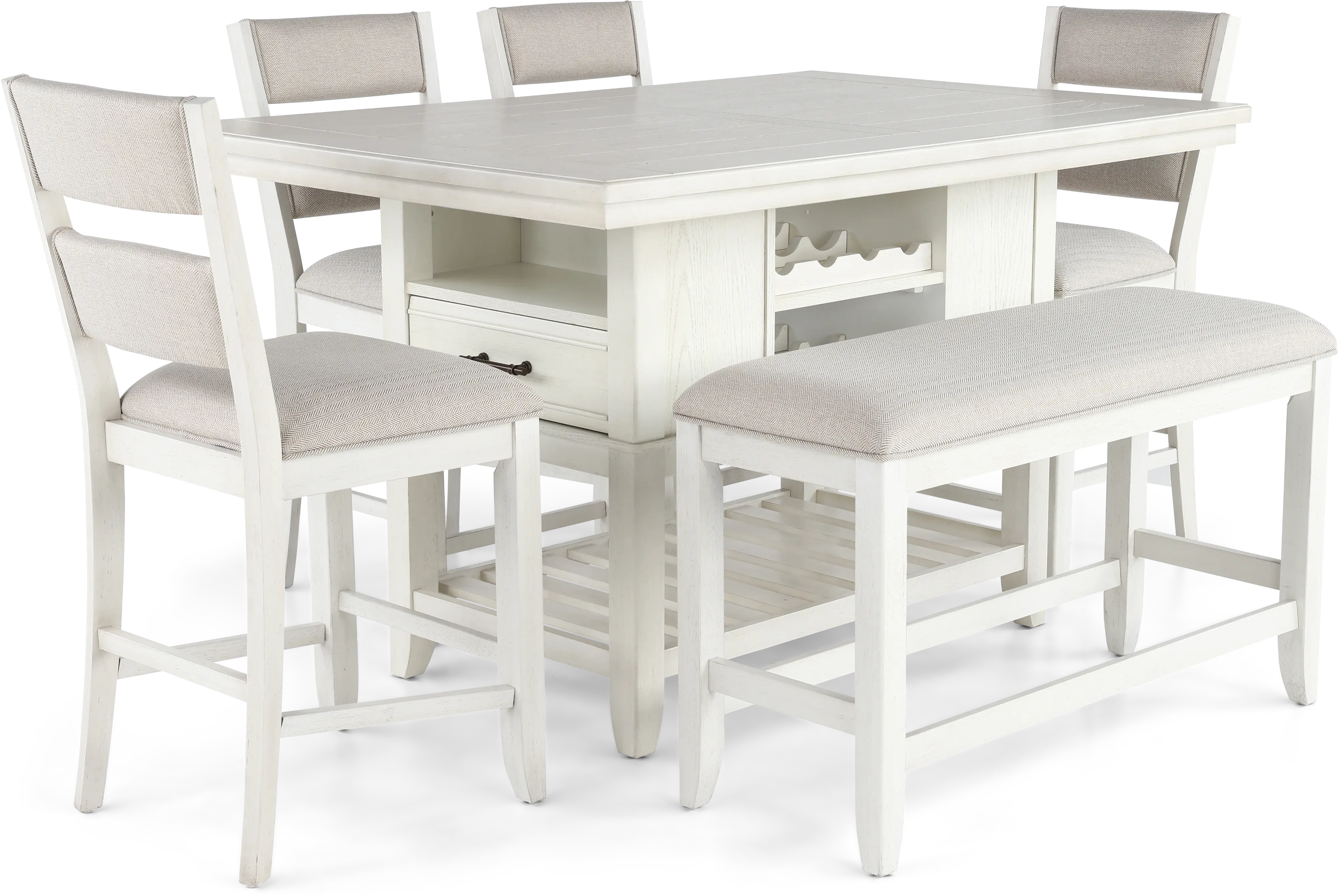 Willow White Counter Height Dining Bench-6
