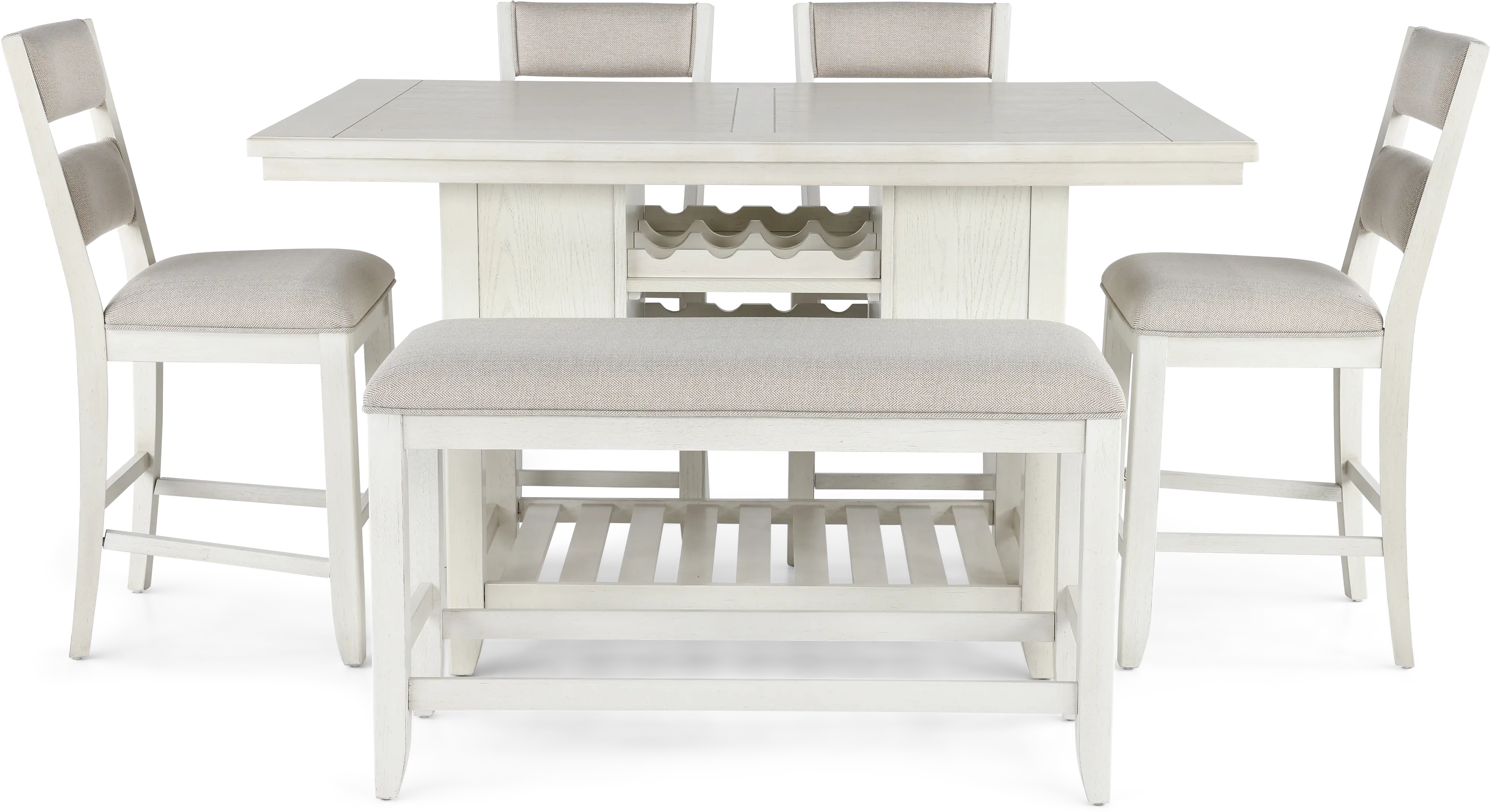 Willow White Counter Height Dining Bench-7