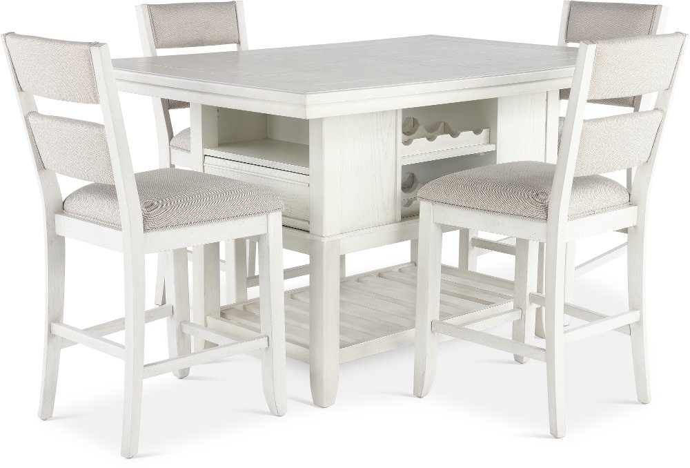 Willow White 5 Piece Counter Height Dining Set