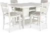 Willow White 5-Piece Counter Height Dining Set