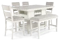 Willow White 6 Piece Counter Height Dining Set