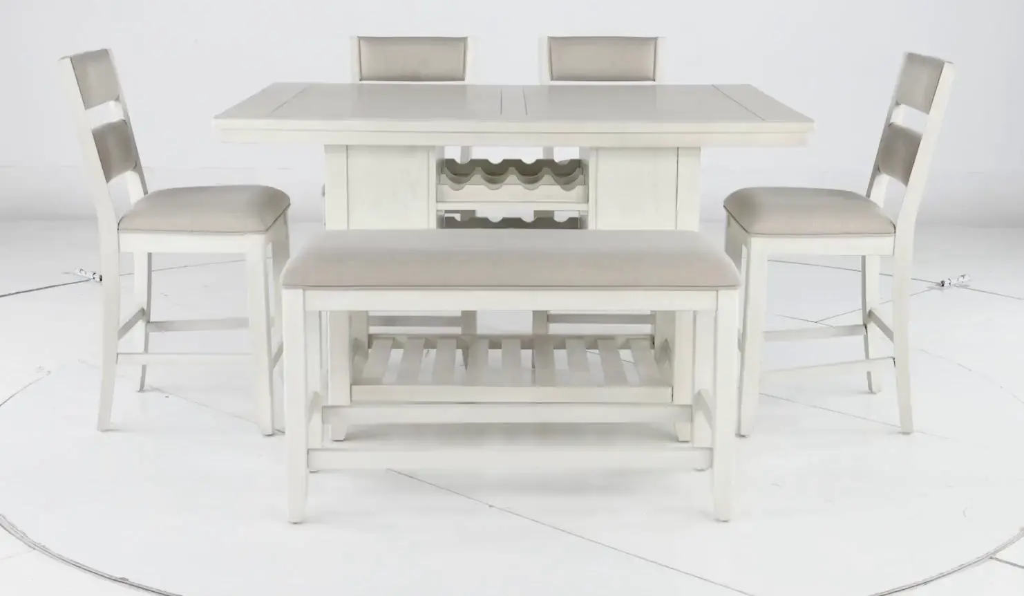 Willow White 6 Piece Counter Height Dining Set-5