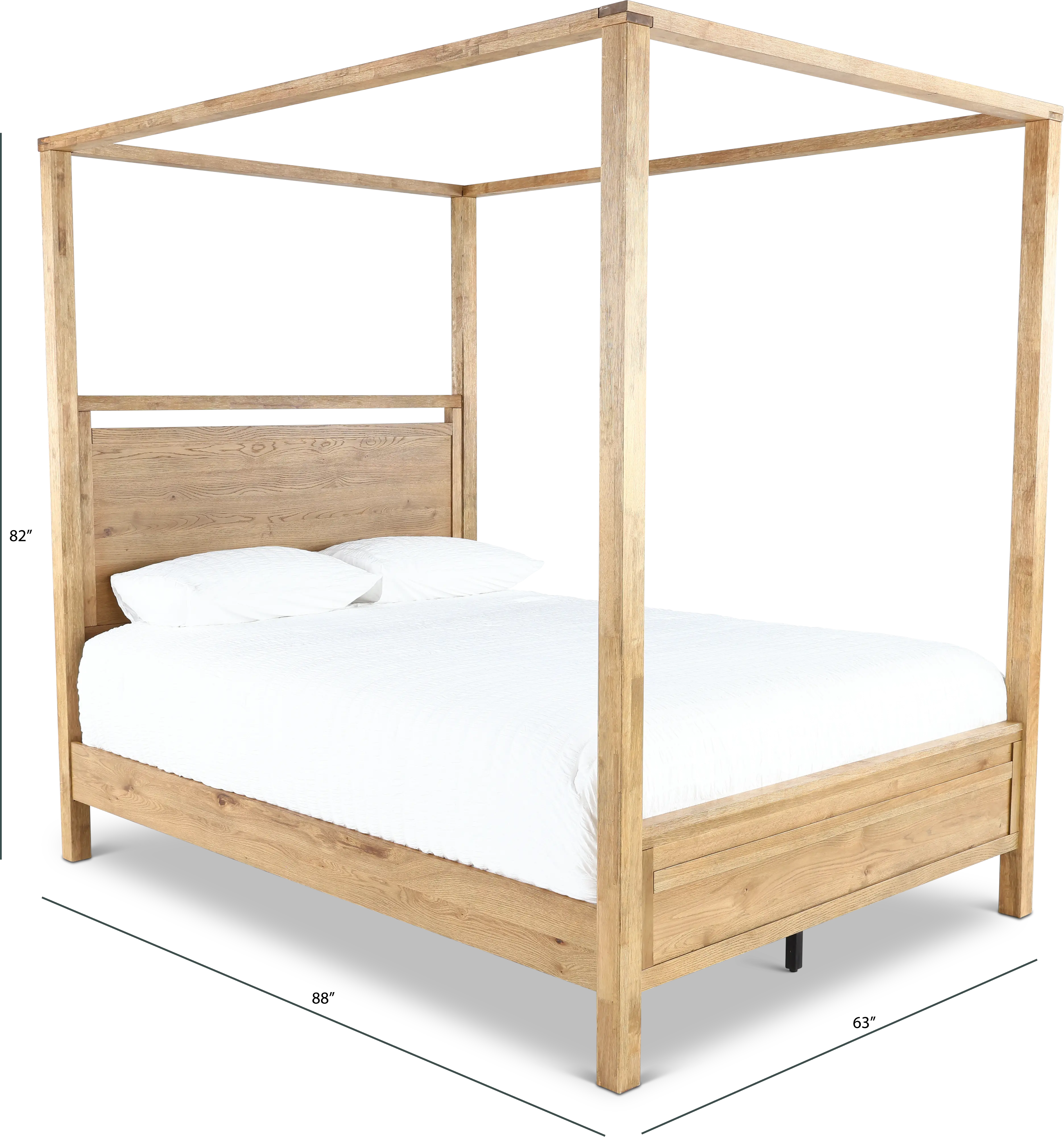 Boho Sandstone Tan Queen Canopy Bed-4