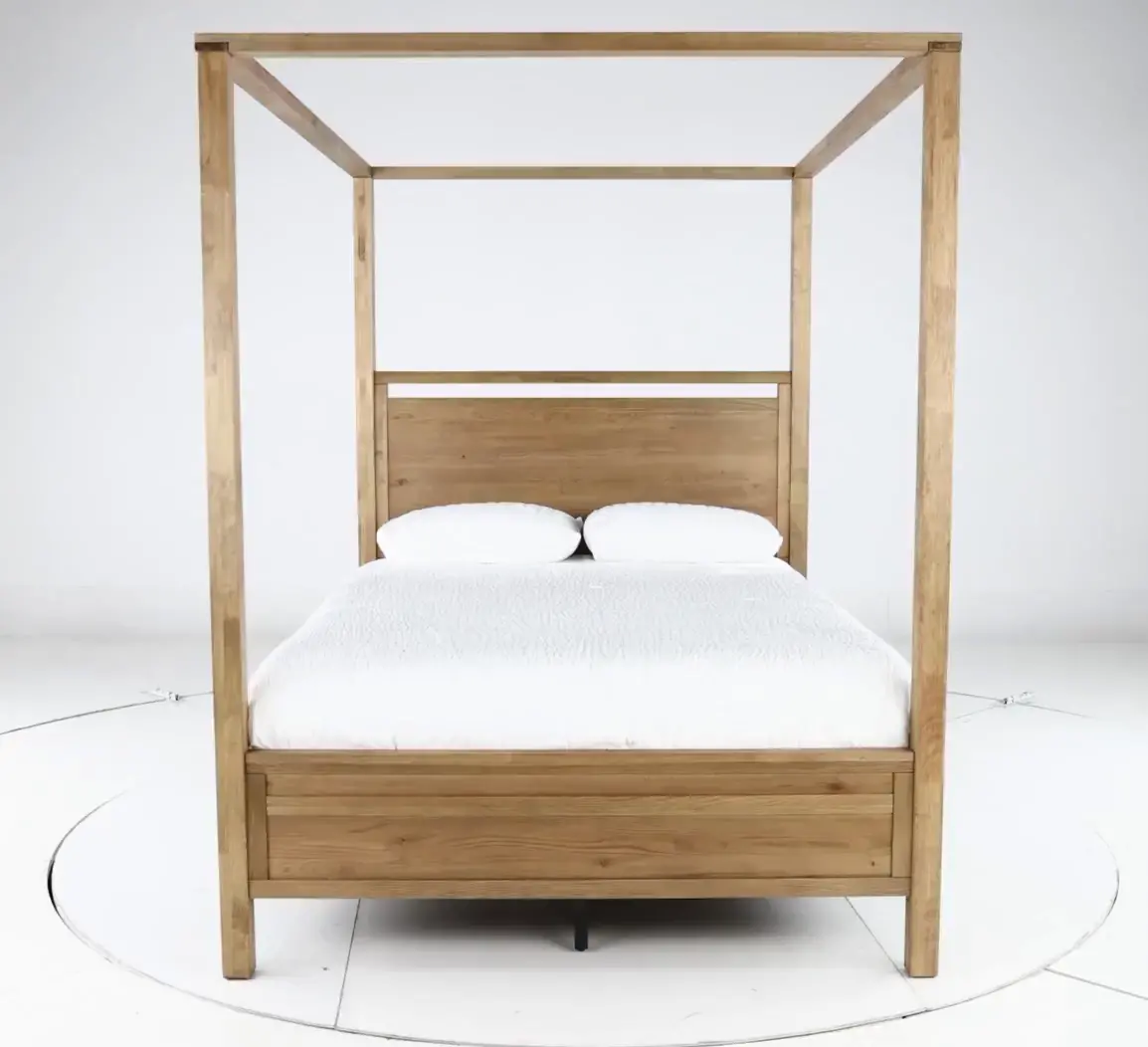 Boho Sandstone Tan Queen Canopy Bed-5