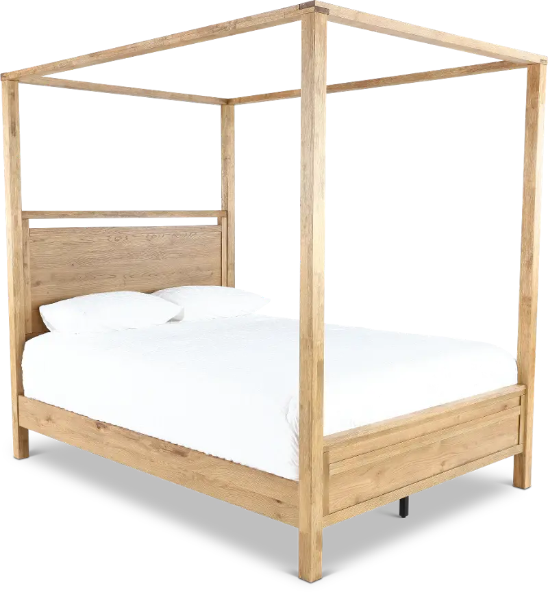 Boho Sandstone Tan King Canopy Bed