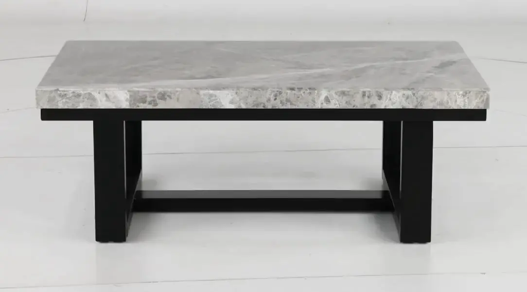 Luca Black and Gray Marble Coffee Table-4