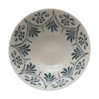 DF6678/STONEWAR-BOWL Cream and Blue Stoneware Bowl