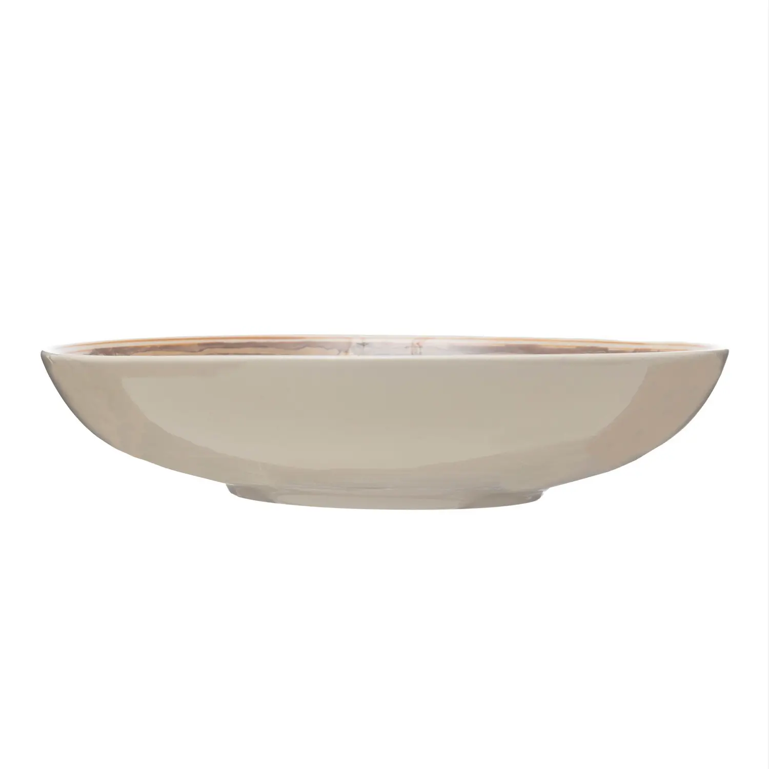 DF6678/STONEWAR-BOWL Cream and Blue Stoneware Bowl-4
