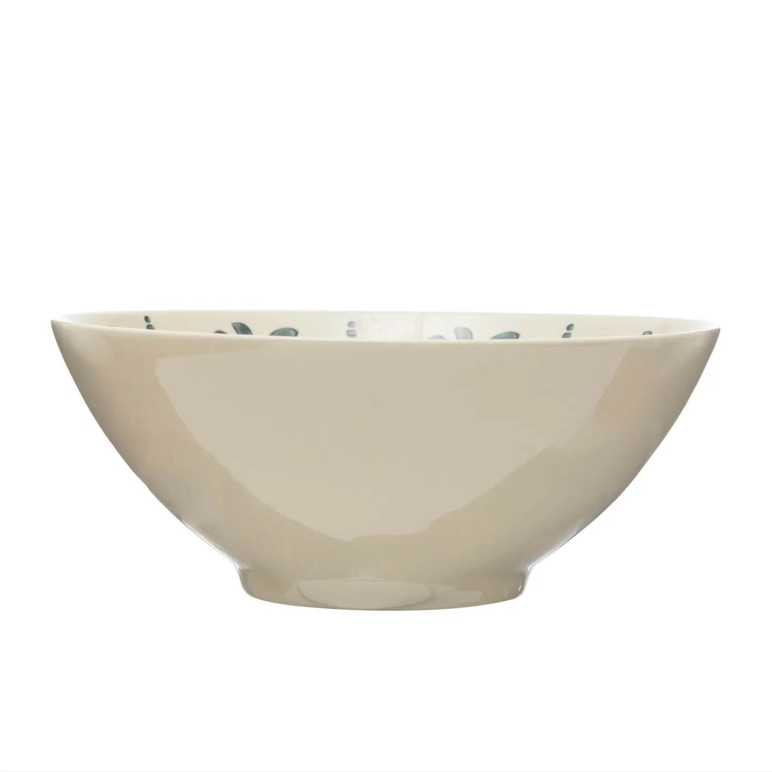 DF6678/STONEWAR-BOWL Cream and Blue Stoneware Bowl-5