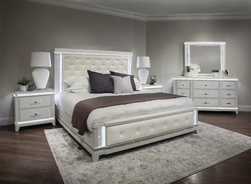 white glitter dresser Eleanor main image 1