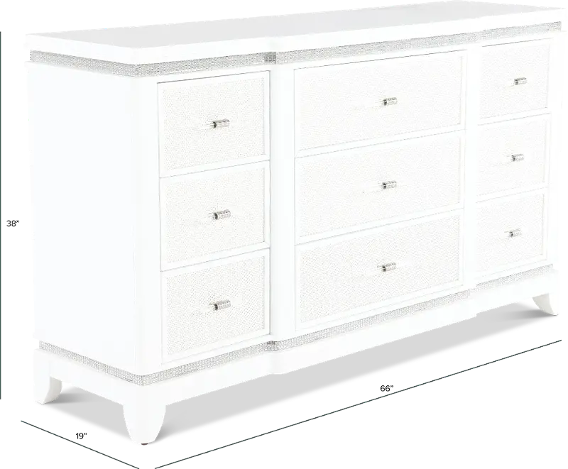 Celeste Sparkle White Dresser | RC Willey
