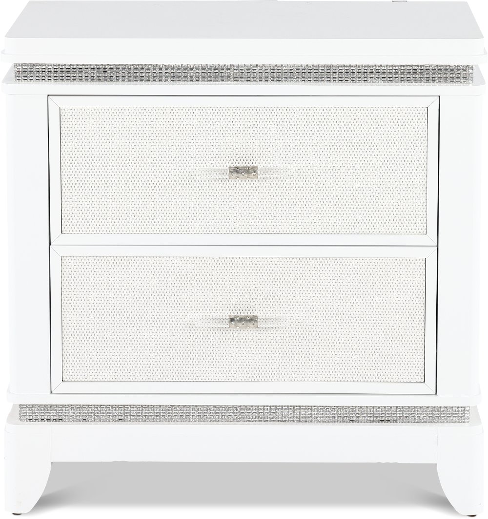 Celeste Sparkle White Nightstand