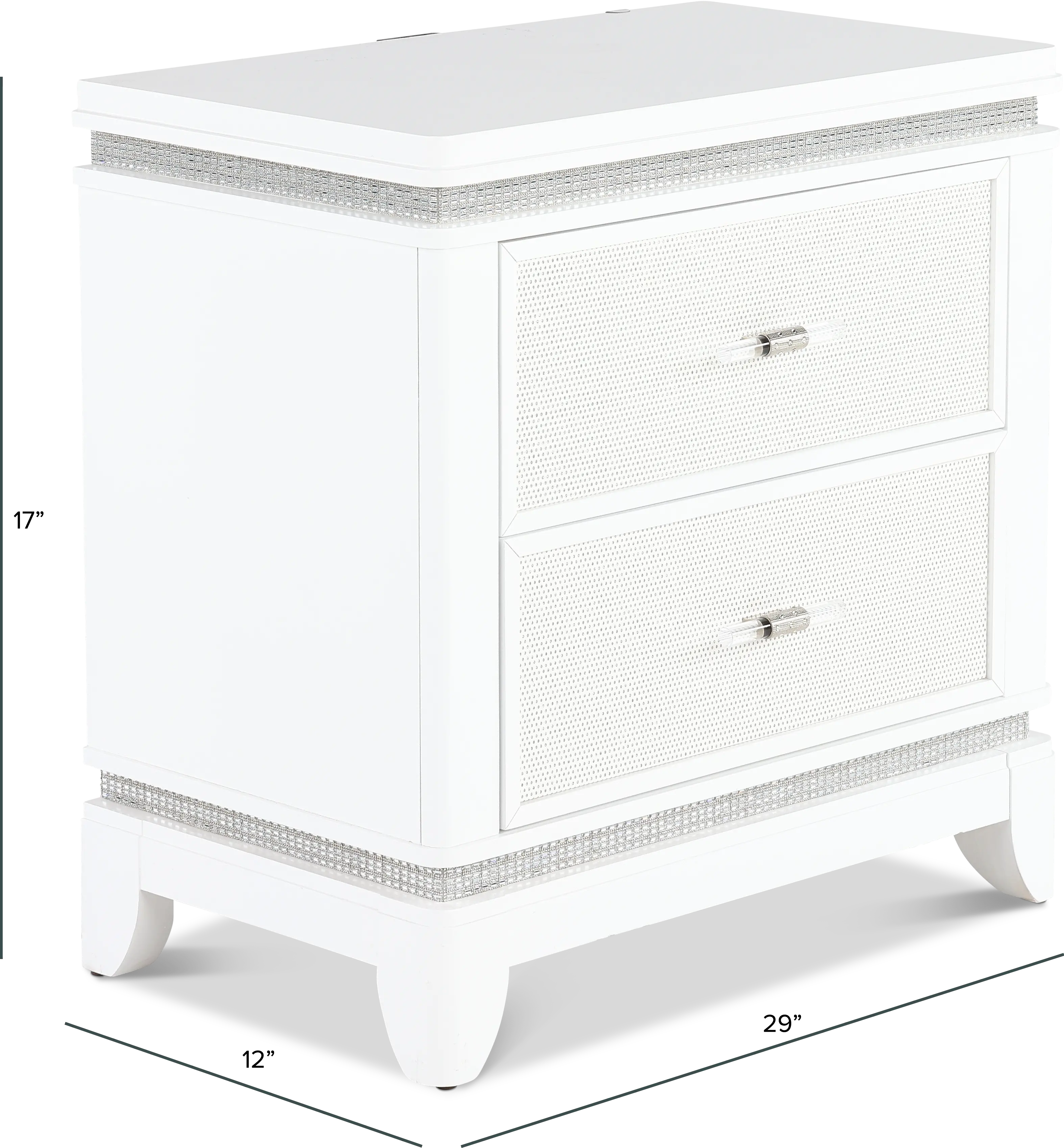Celeste Sparkle White Nightstand-3