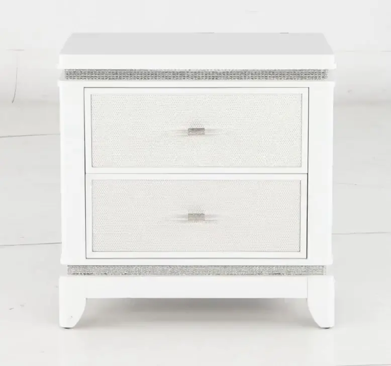 Celeste Sparkle White Nightstand-5