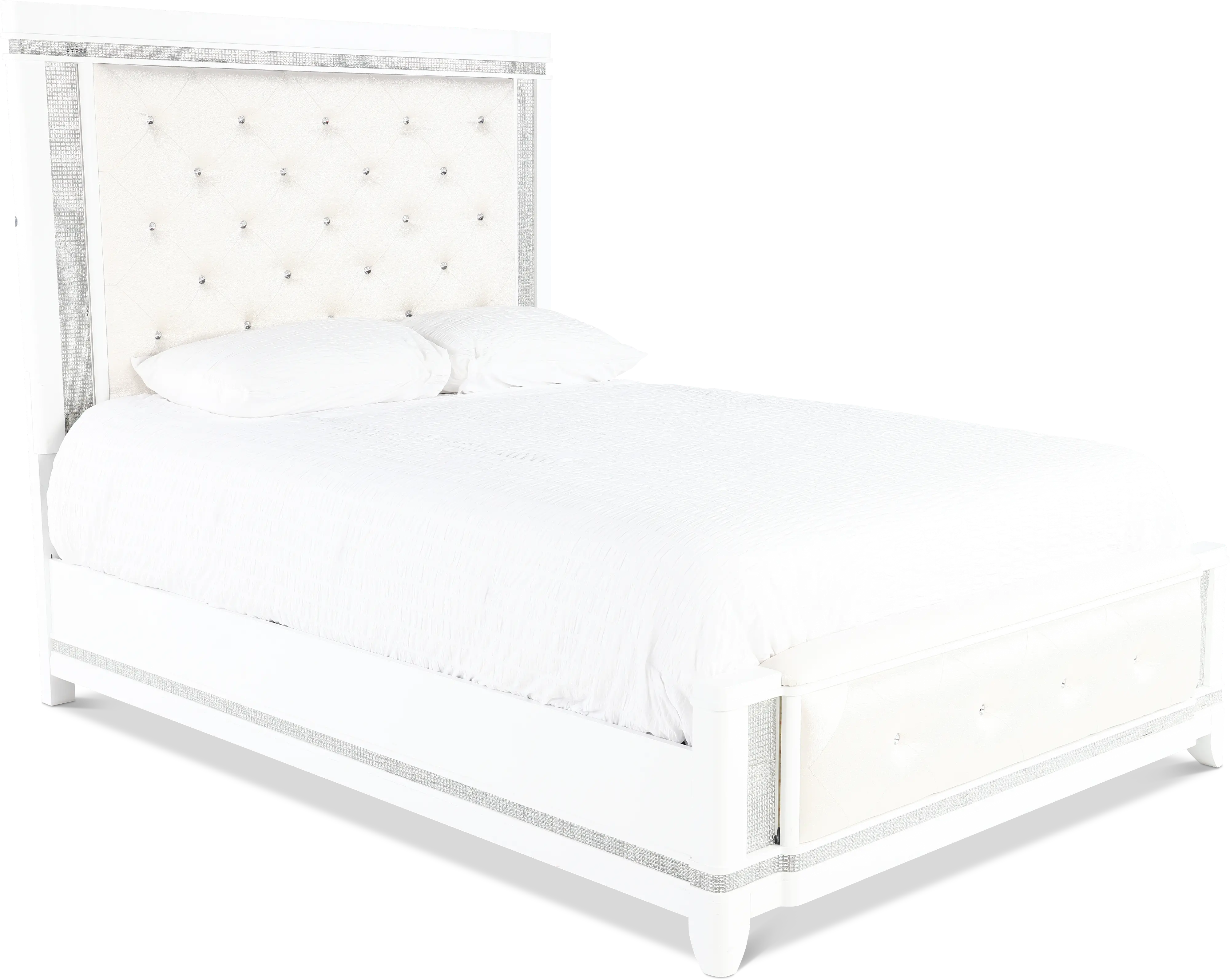 Celeste Sparkle White King Upholstered Bed-1