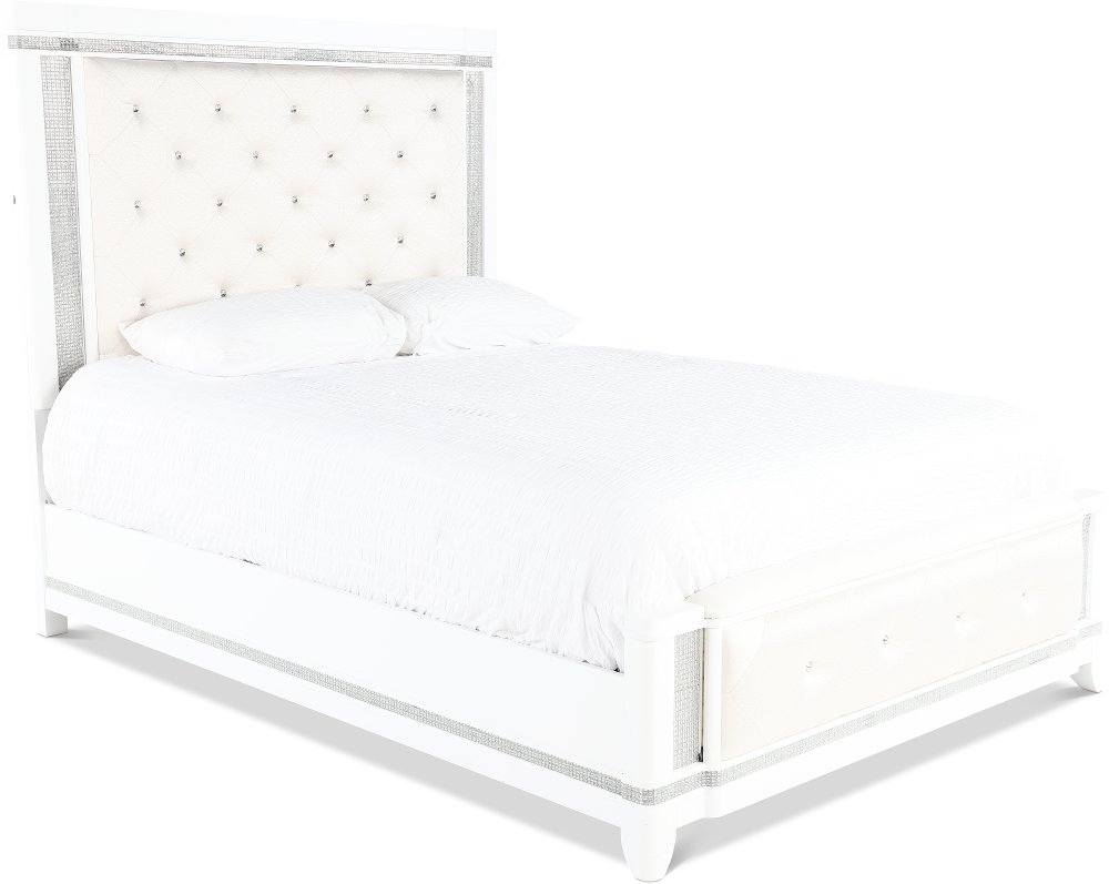 Celeste Sparkle White King Upholstered Bed