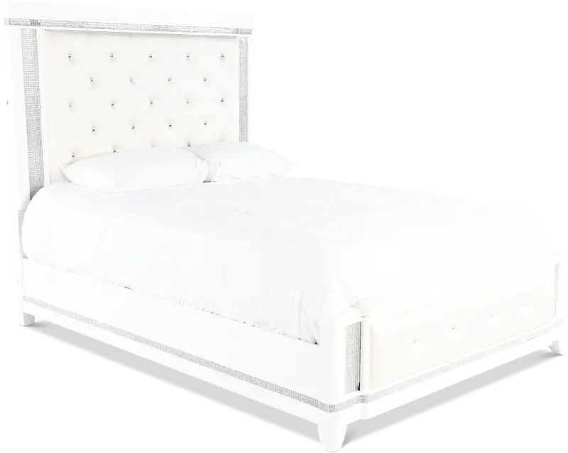 Celeste Sparkle White King Upholstered Bed