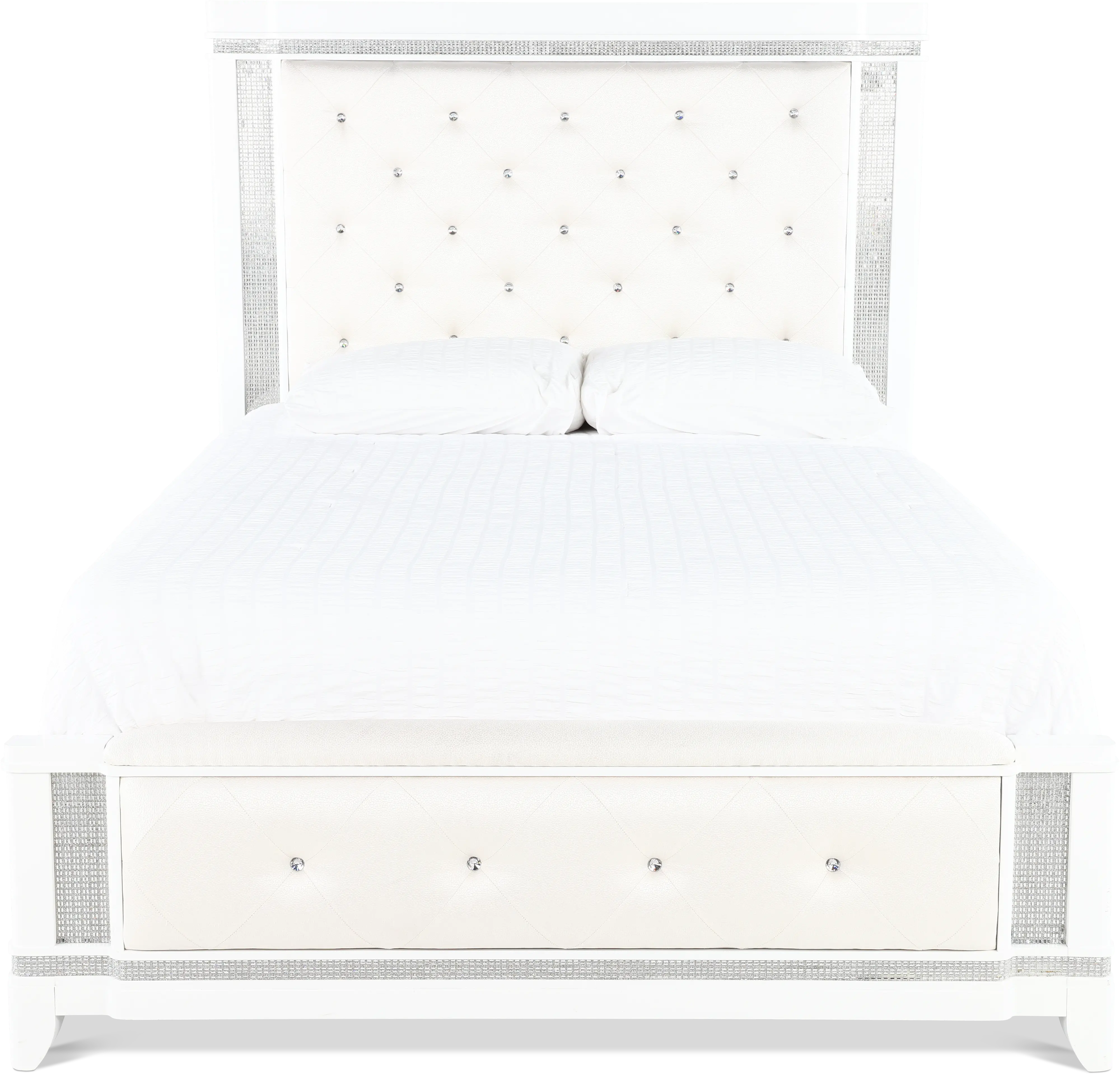 Celeste Sparkle White King Upholstered Bed-4