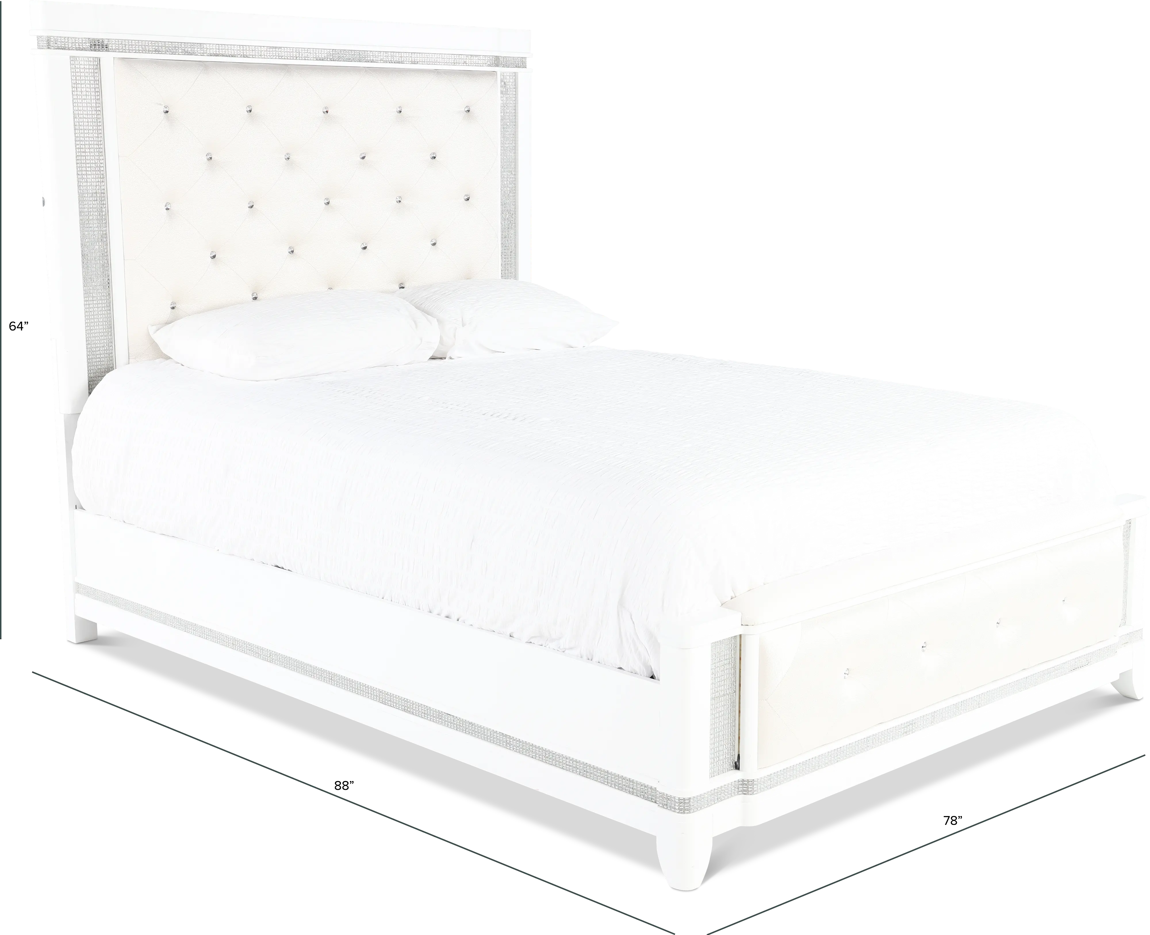 Celeste Sparkle White King Upholstered Bed-3