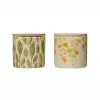 DF6292A-A/2-IND/JARS Assorted Stoneware Jar With Floral Print