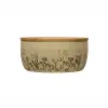 DF6096/STONEWARE-CAN Stoneware Floral Canister With Lid