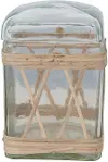 DF5444/RATTAN-JAR Rattan Wrapped Square Glass Jar With Lid