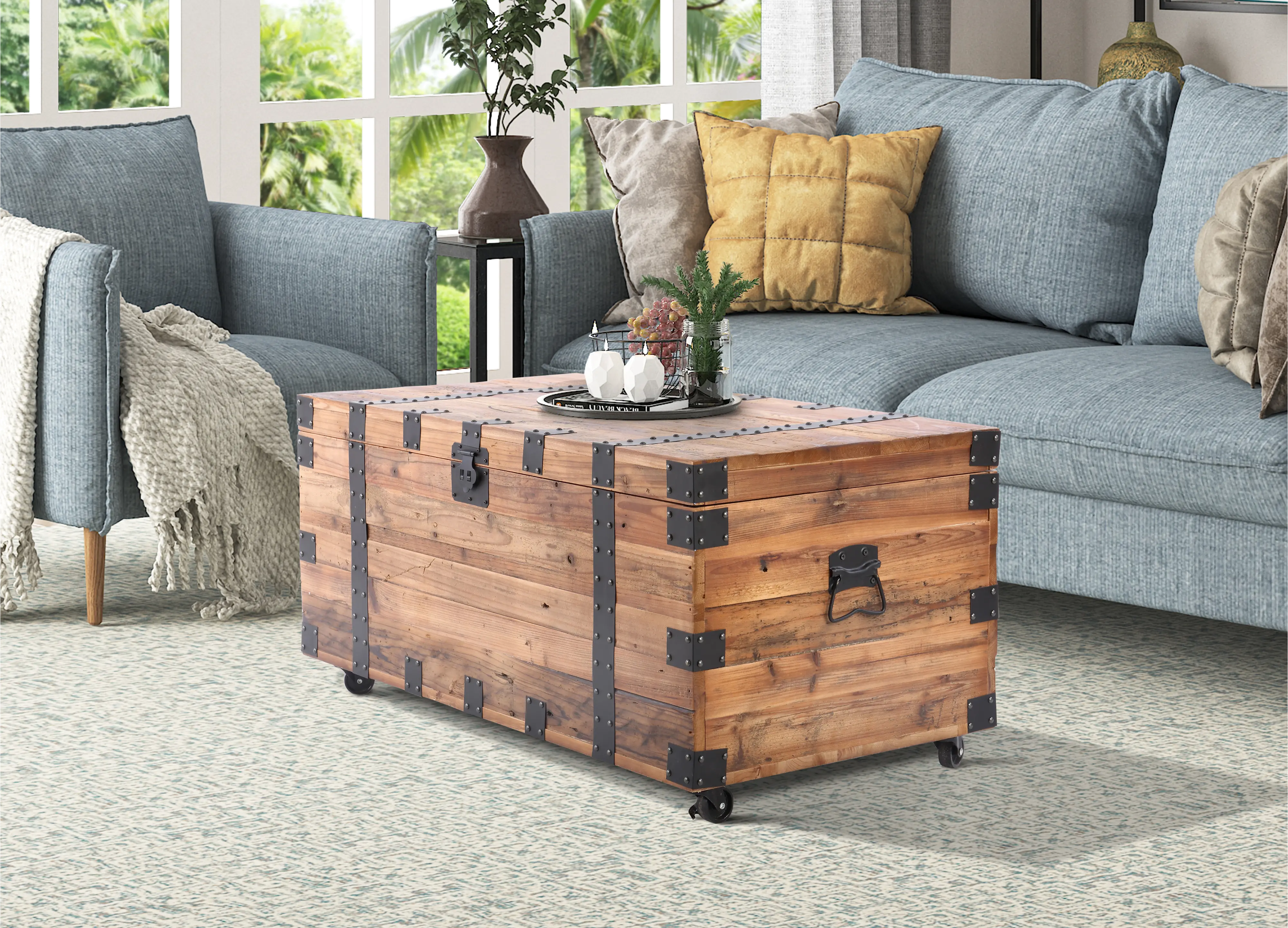 Brixton 41  Natural Pine Trunk Table-2
