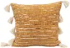 DF4544/MUST&WH-PILLW Brown and White Accent Pillow with Tassels