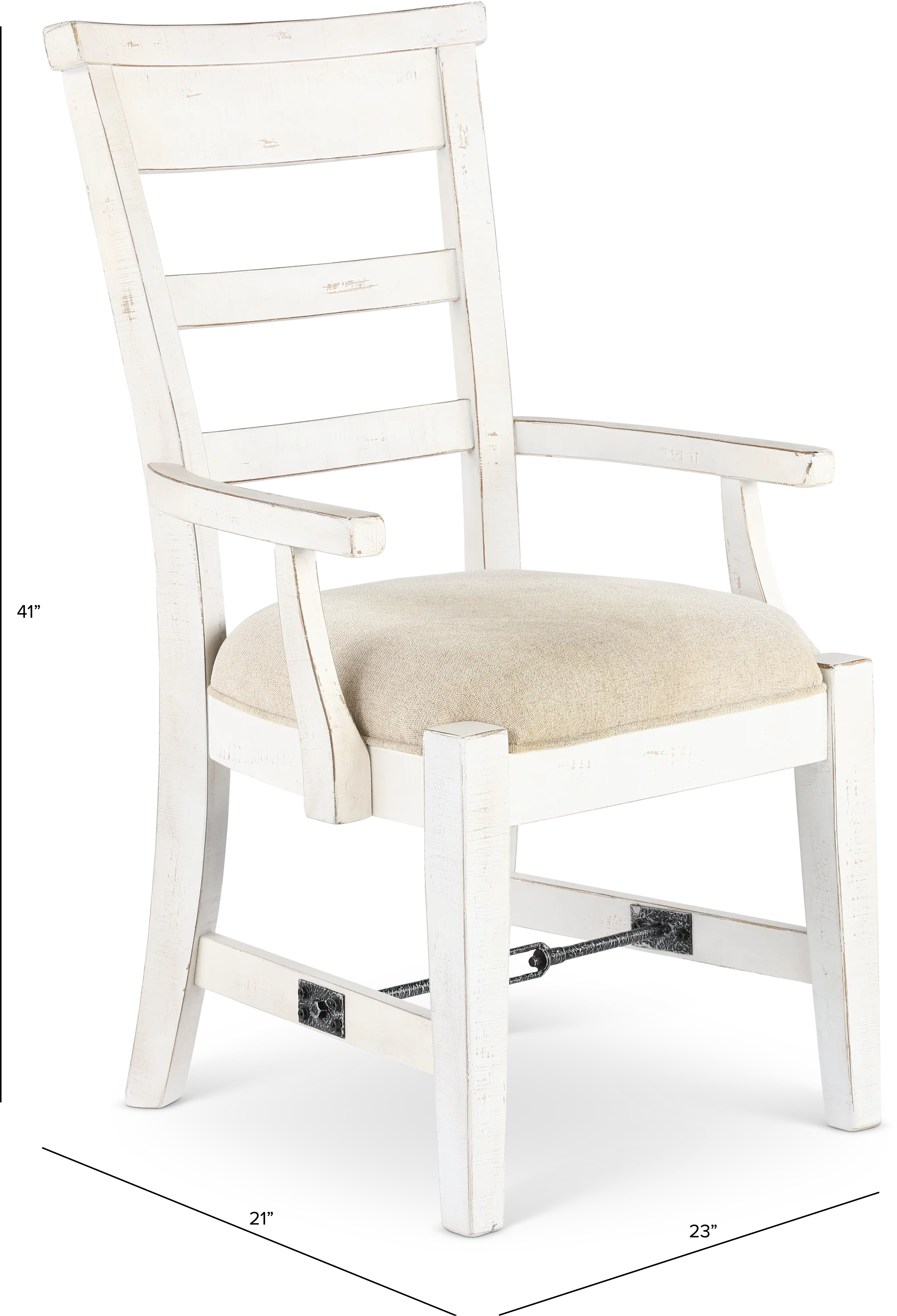 Marina White Sand Dining Armchair-3