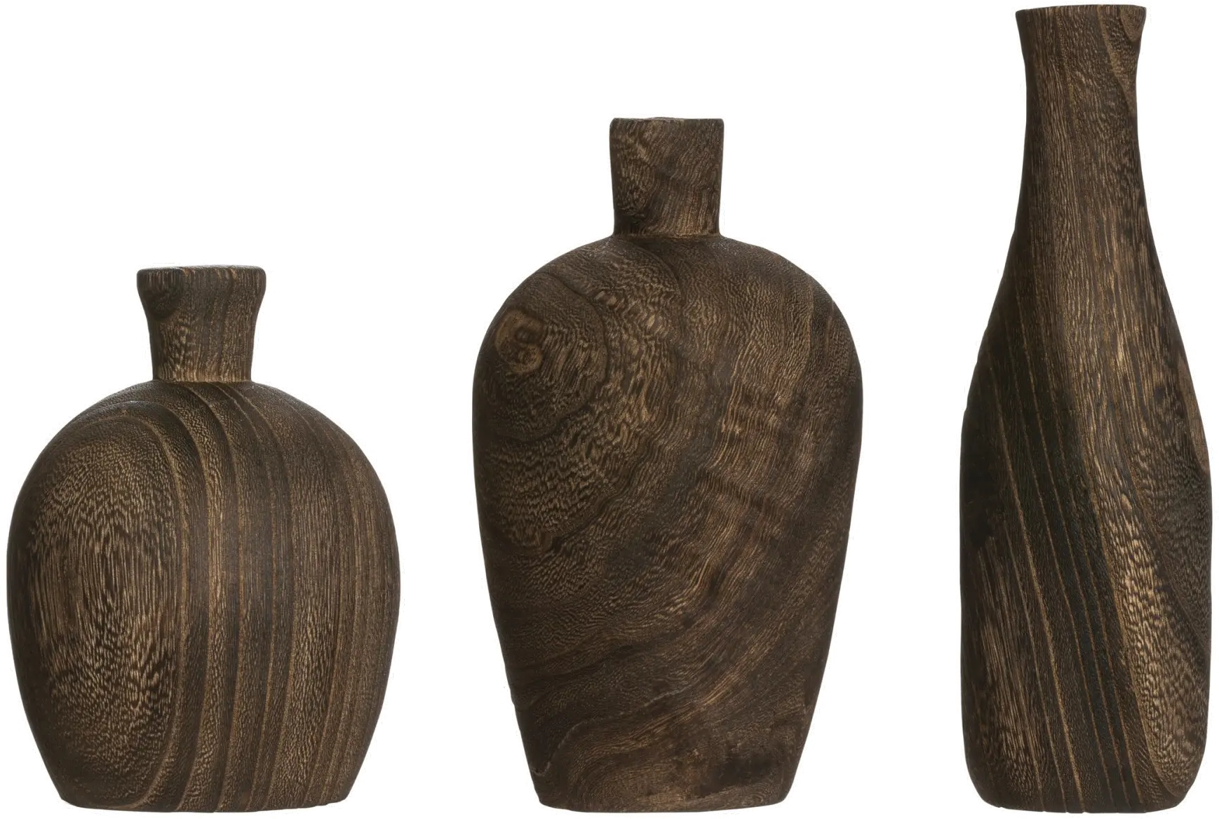 DF2093A-A/3-IND/VASE Paulownia Black and Brown Vase - Assorted-1