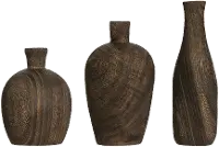 DF2093A-A/3-IND/VASE Paulownia Black and Brown Vase - Assorted