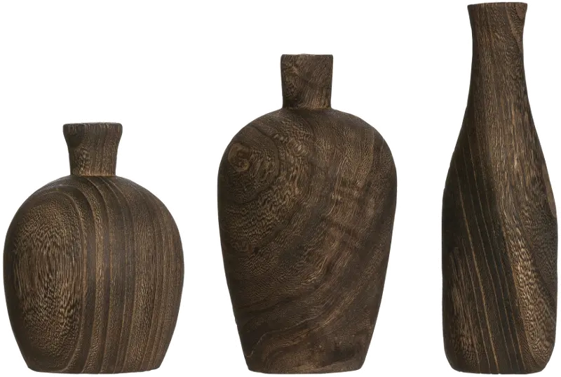 Paulownia Black and Brown Vase - Assorted
