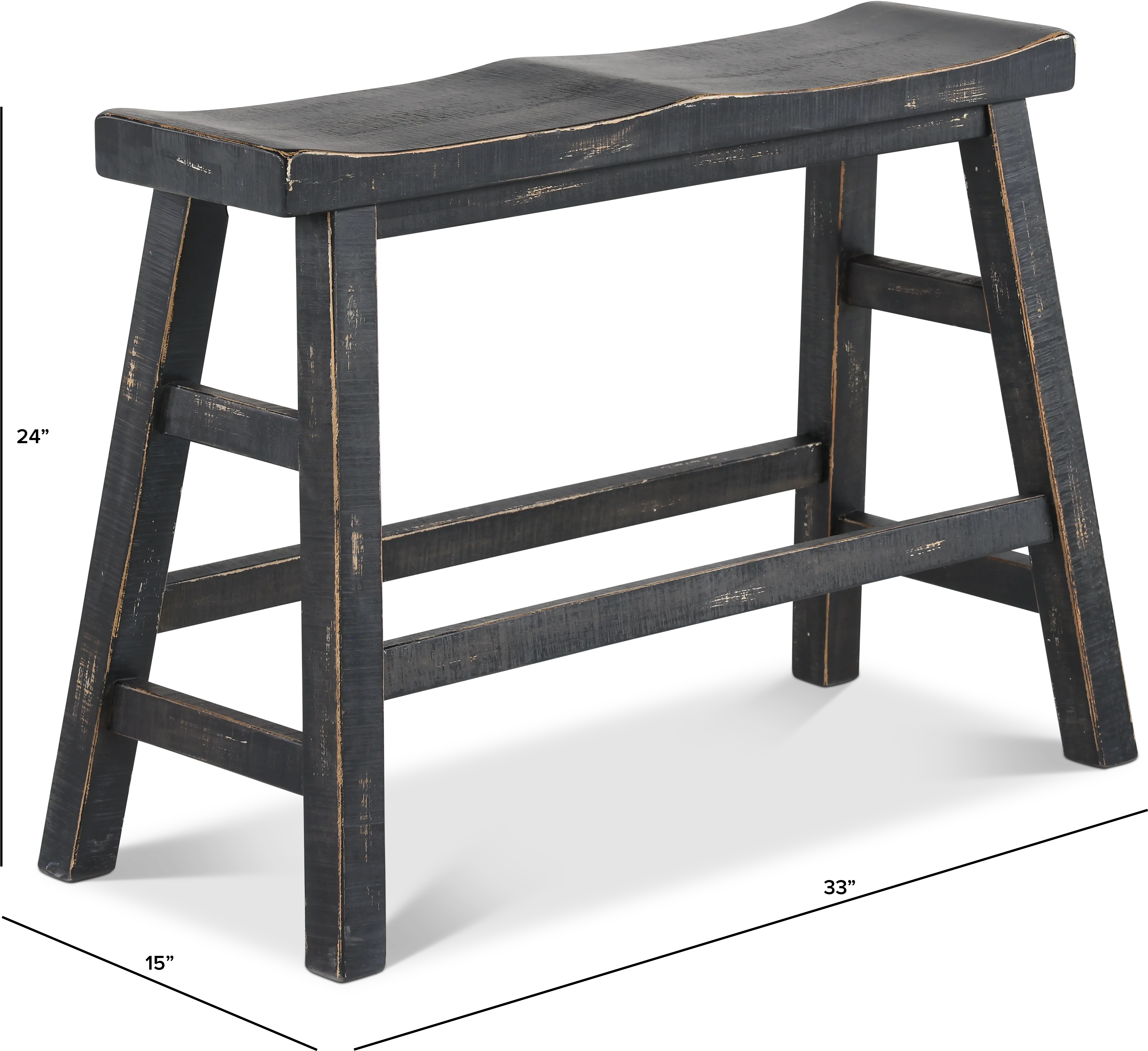 Beach Haven Black Counter Height Dining Bench-3