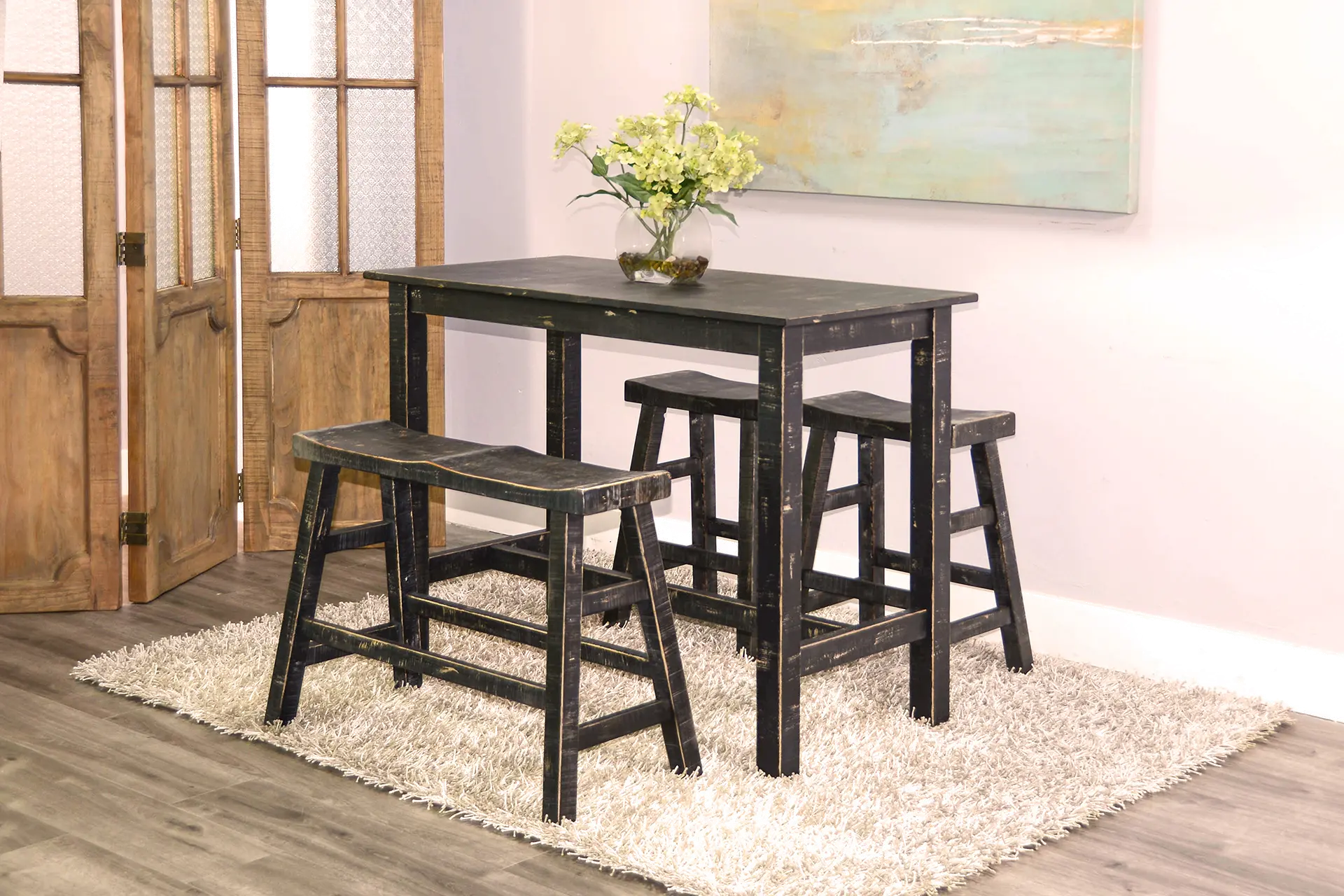 Beach Haven Black 4 Piece Counter Height Dining Set-2