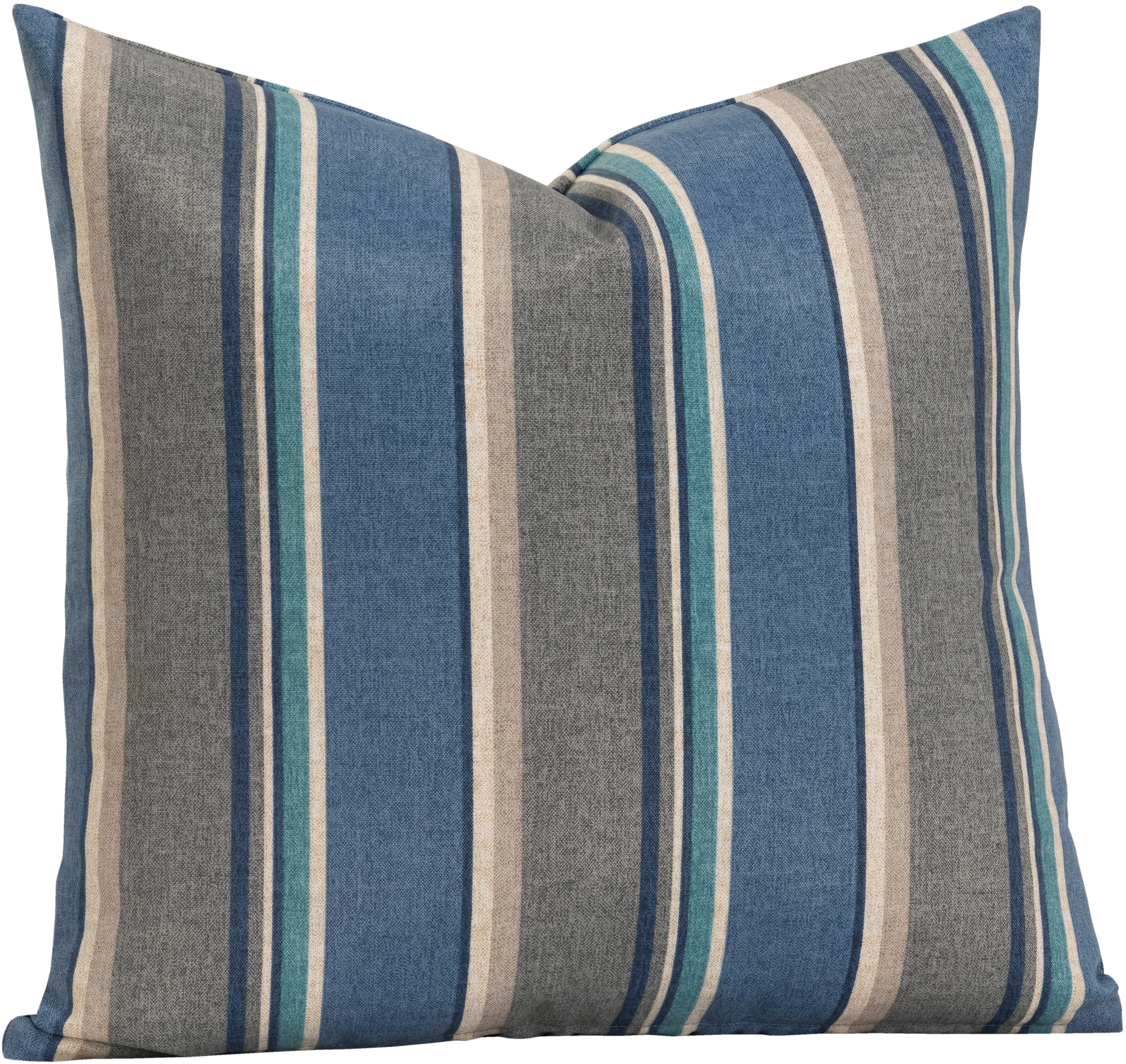 Gray and Blue Denim Patio Pillow-1