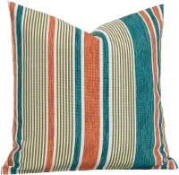 Bacall Orange, Turquoise and White Pillow