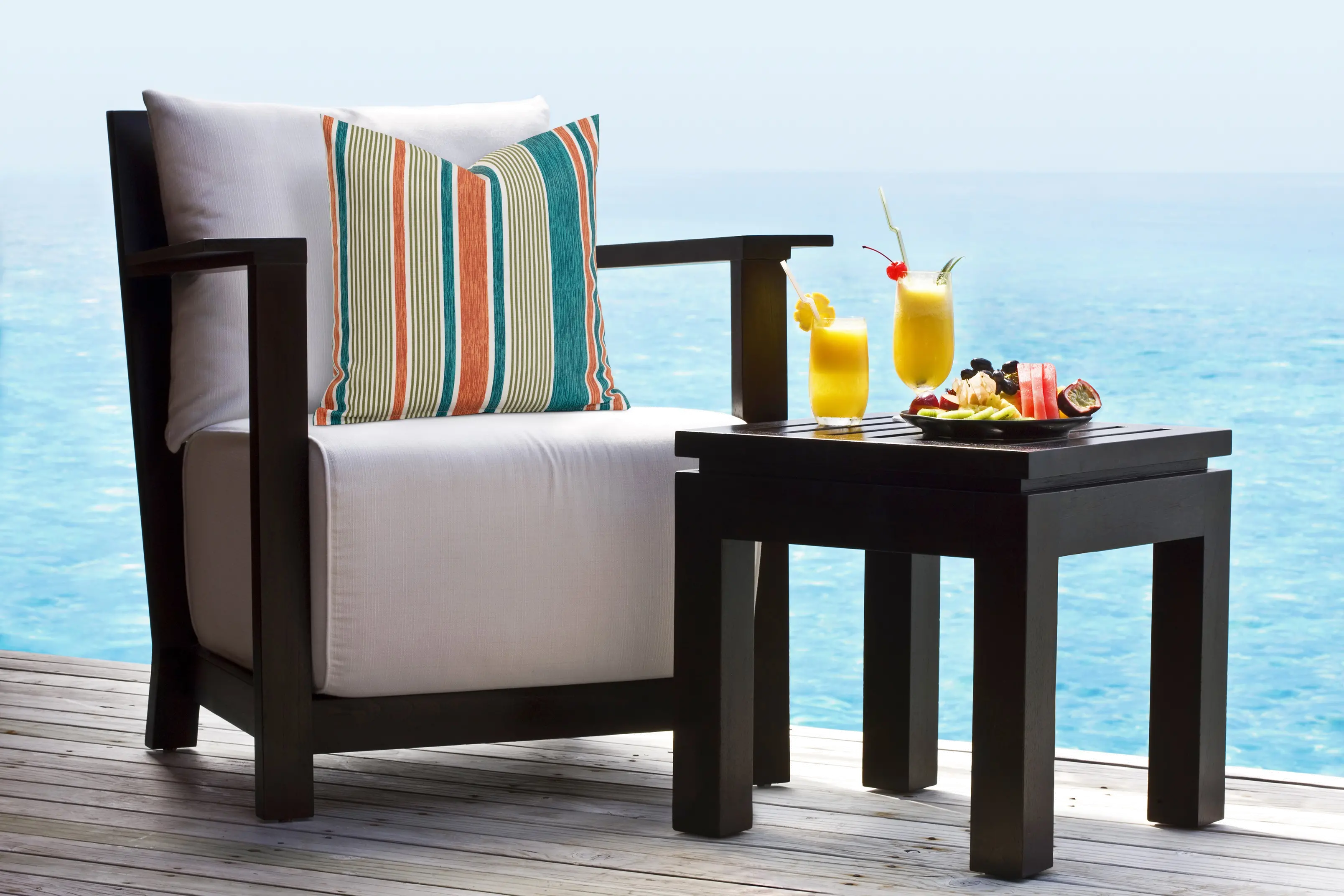 Bacall Orange, Turquoise and White Pillow-3