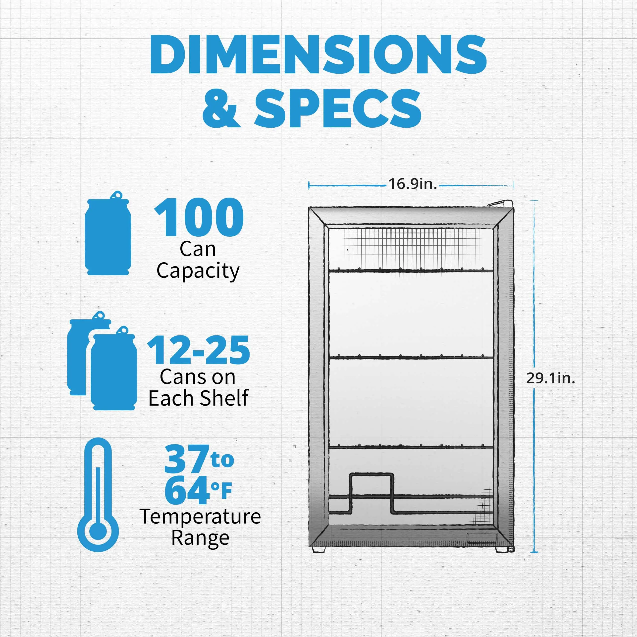 AB-1000 NewAir 100 Can Beverage Fridge - Stainless Steel-8