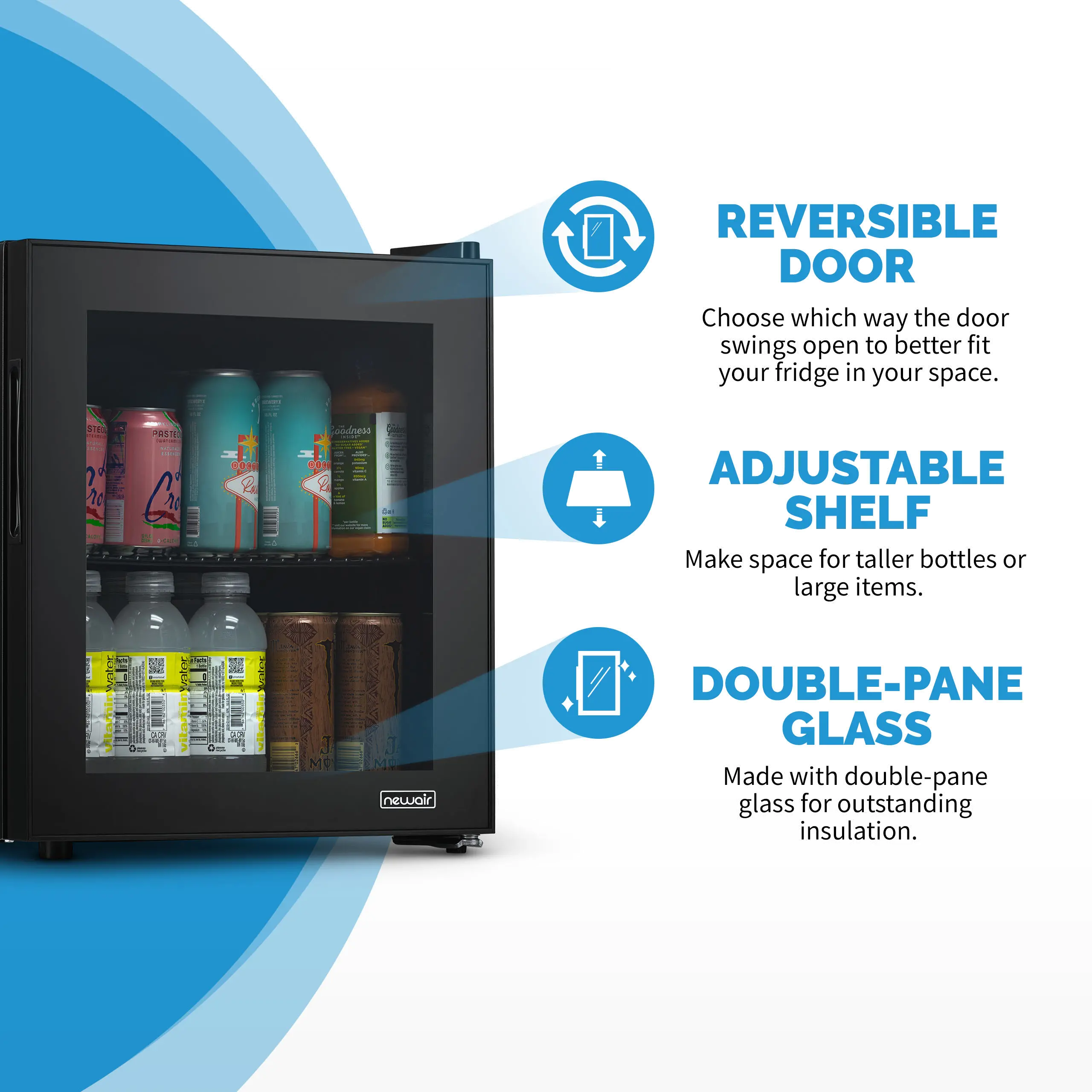 AB-600B NewAir 60 Can Beverage Fridge - Black-12