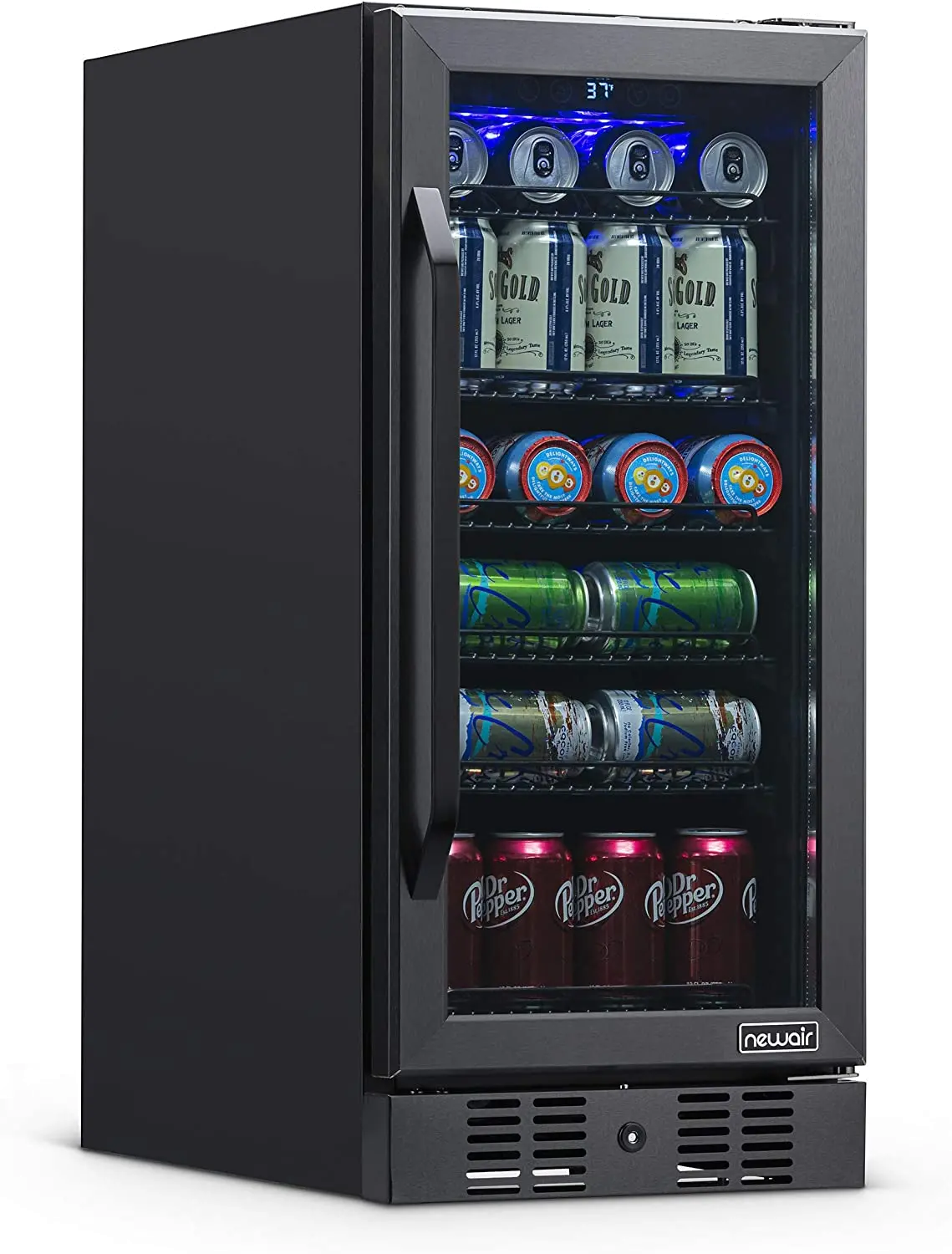 NBC096BS00 NewAir 15  Built-in 96 Can Beverage Fridge - Black Stainless Steel-1
