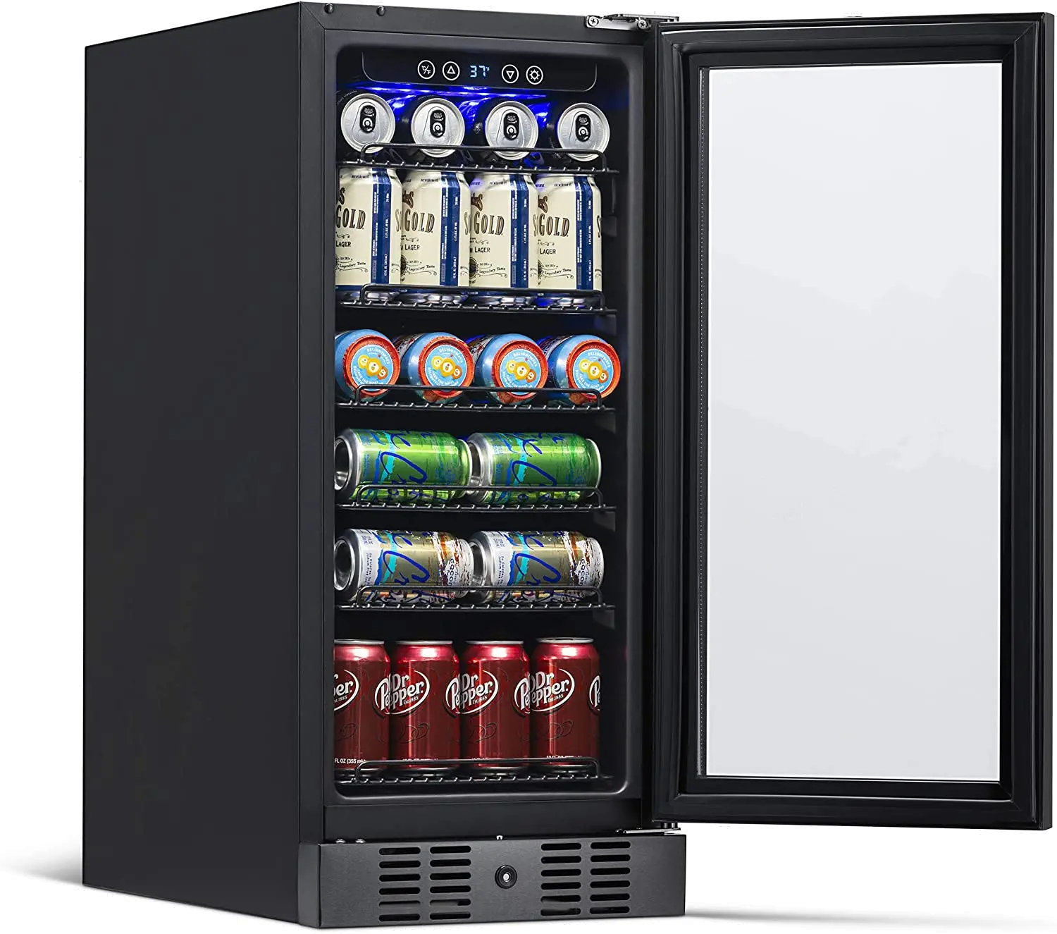 NBC096BS00 NewAir 15  Built-in 96 Can Beverage Fridge - Black Stainless Steel-3