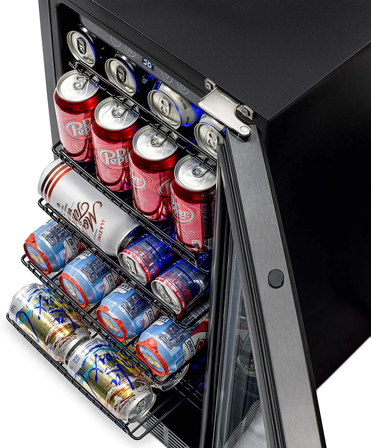 NBC096BS00 NewAir 15  Built-in 96 Can Beverage Fridge - Black Stainless Steel-2
