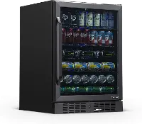NBC177BS00 NewAir 24  Built-in 177 Can Beverage Fridge - Black Stainless Steel