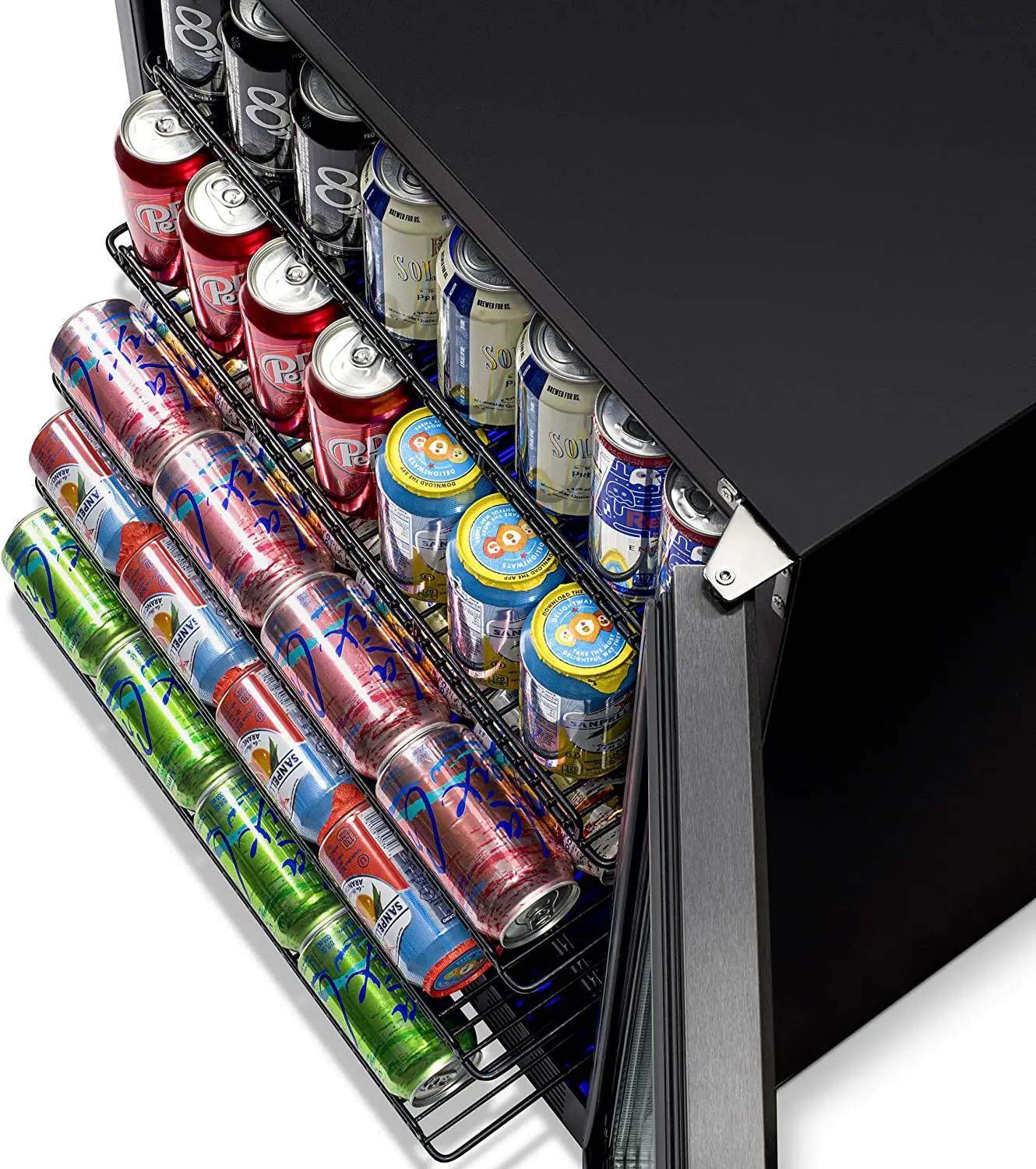 NBC177BS00 NewAir 24  Built-in 177 Can Beverage Fridge - Black Stainless Steel-3