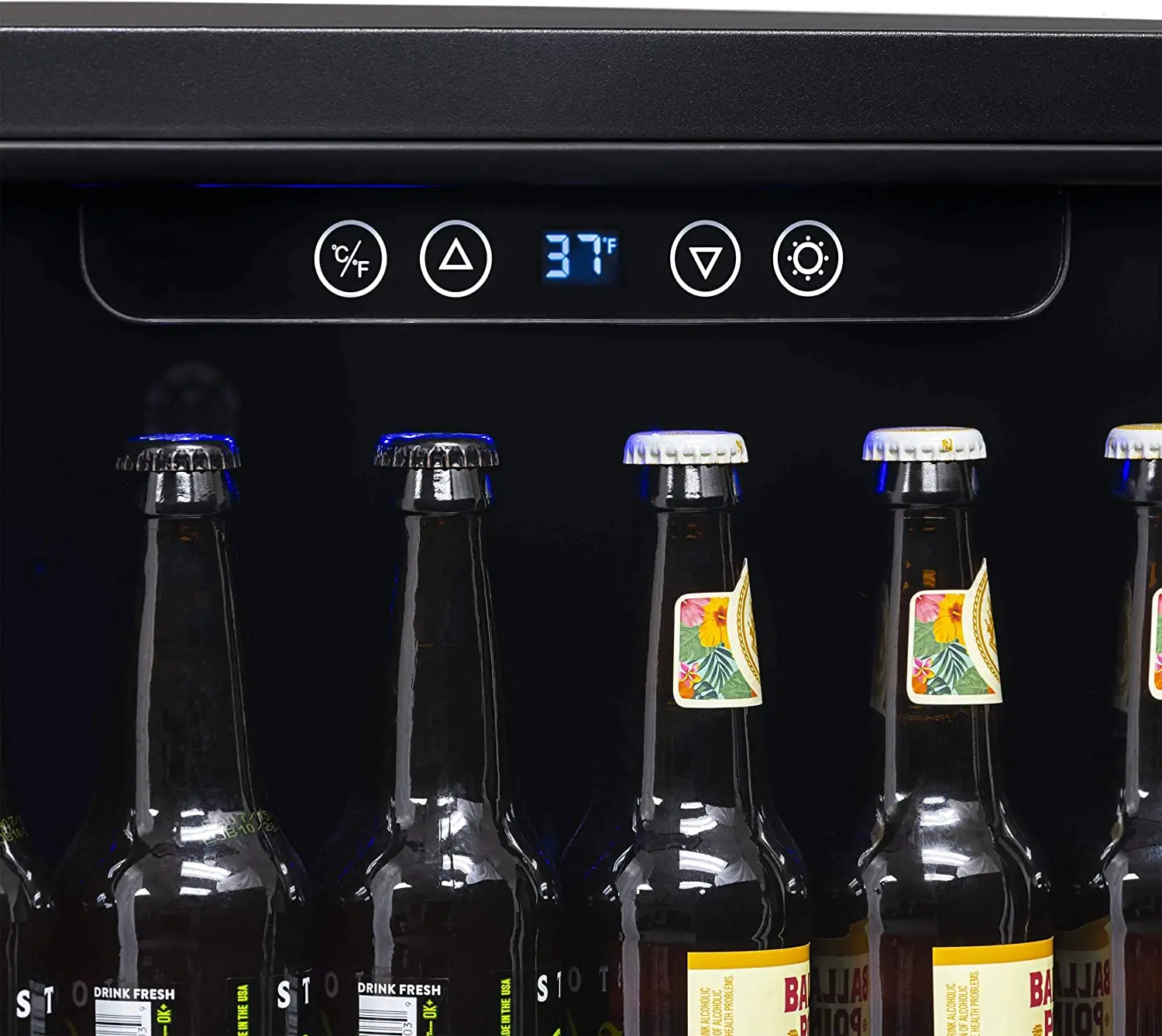 NBC177BS00 NewAir 24  Built-in 177 Can Beverage Fridge - Black Stainless Steel-4