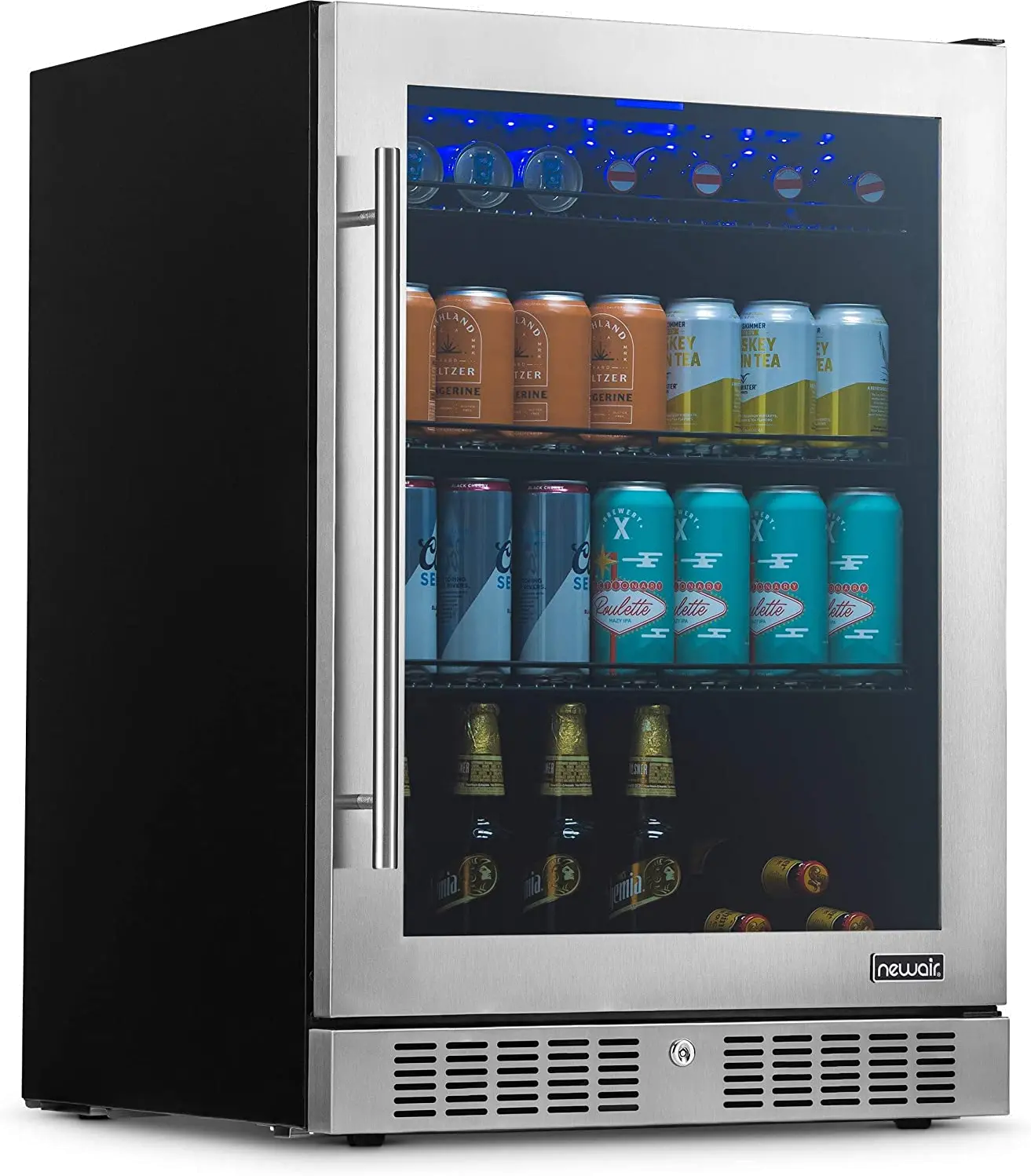 NBC224SS00 NewAir 24  Built-in Premium 224 Can Beverage Fridge - Stainless Steel-1