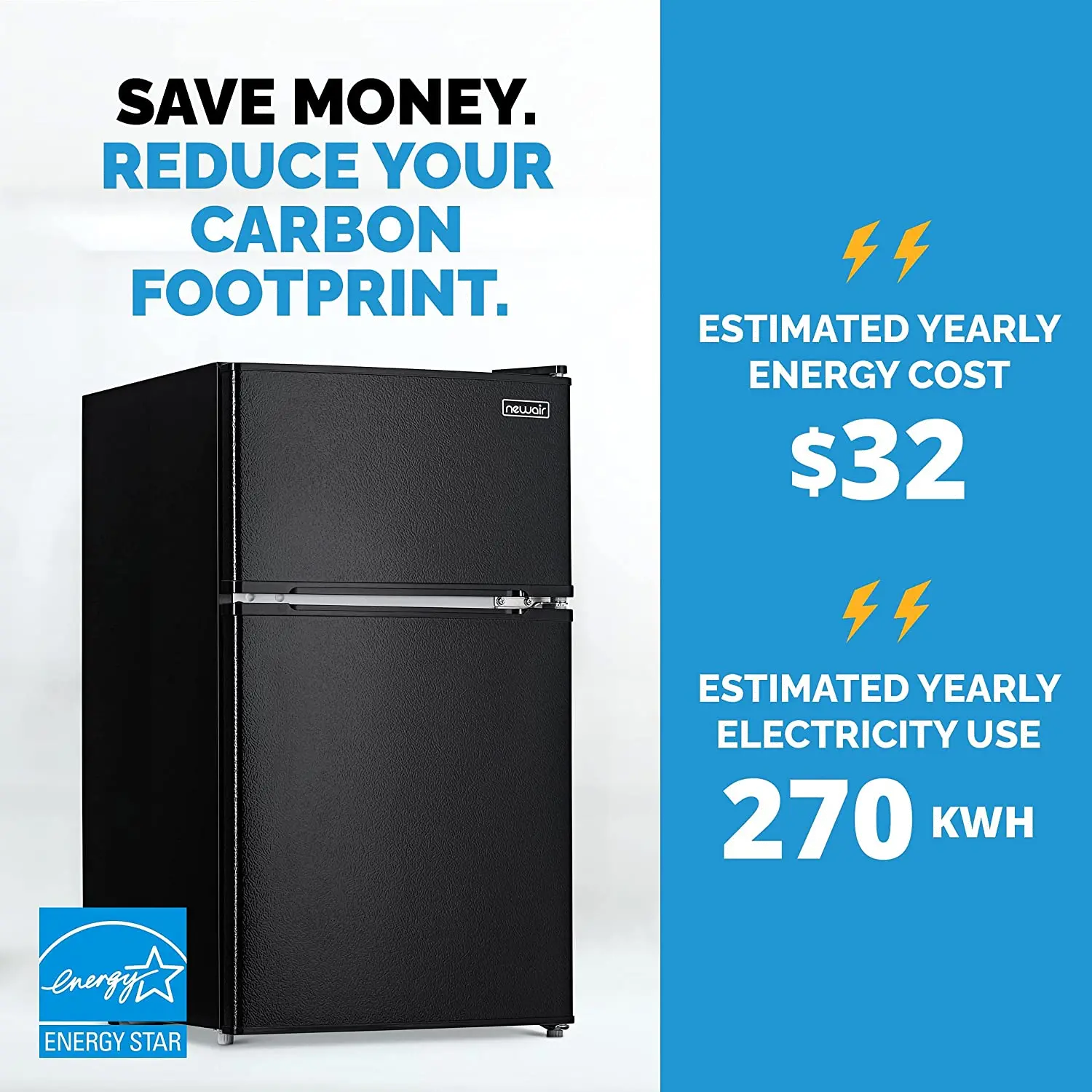 NRF031BK00 NewAir 3.1 Cu. Ft. Compact Mini Refrigerator - Black-4