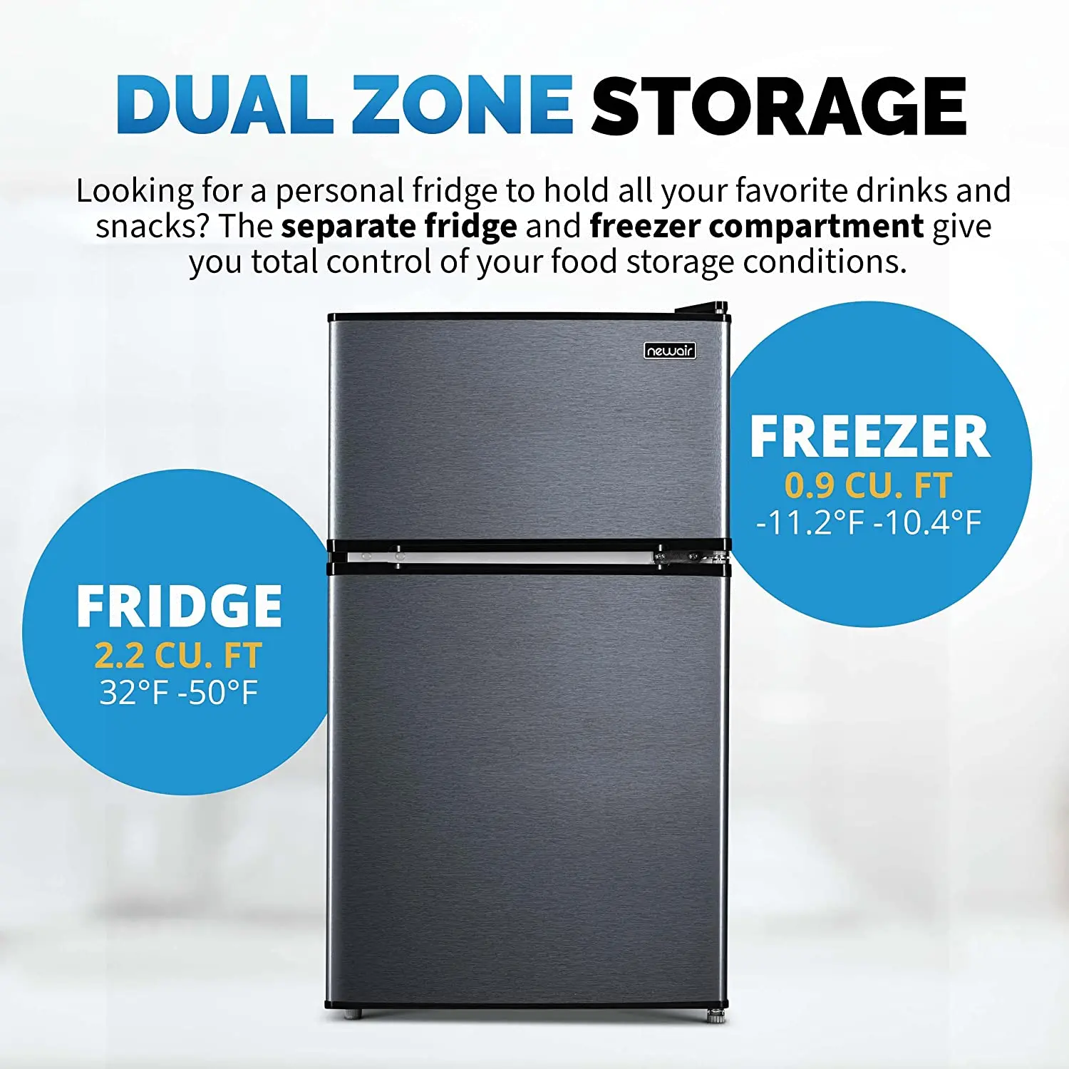 NRF031GA00 NewAir 3.1 Cu. Ft. Compact Mini Refrigerator - Gray-2